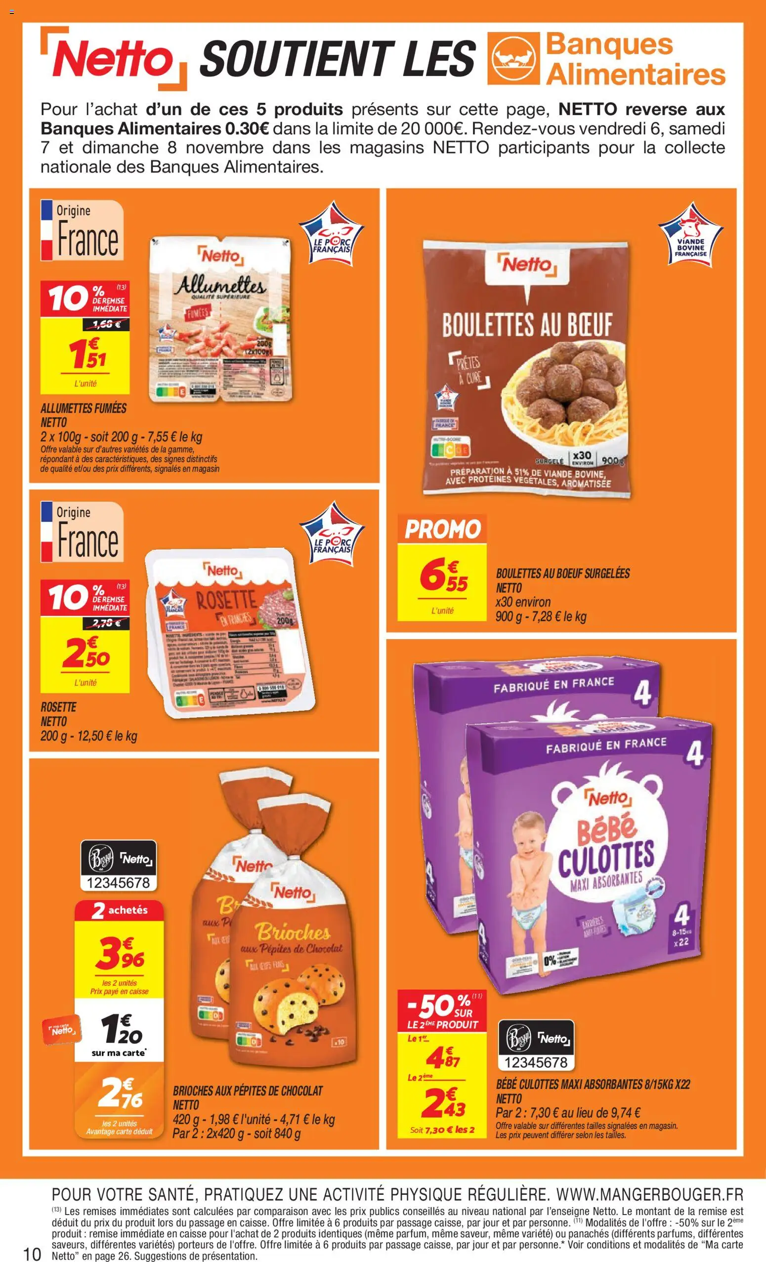 Prévisualisation de Netto - Temps fort Novembre du magasin Netto formulaire valide 03/11/2026 - Chocolat, Viande, Rosette, Pépites de chocolat, Allumettes
