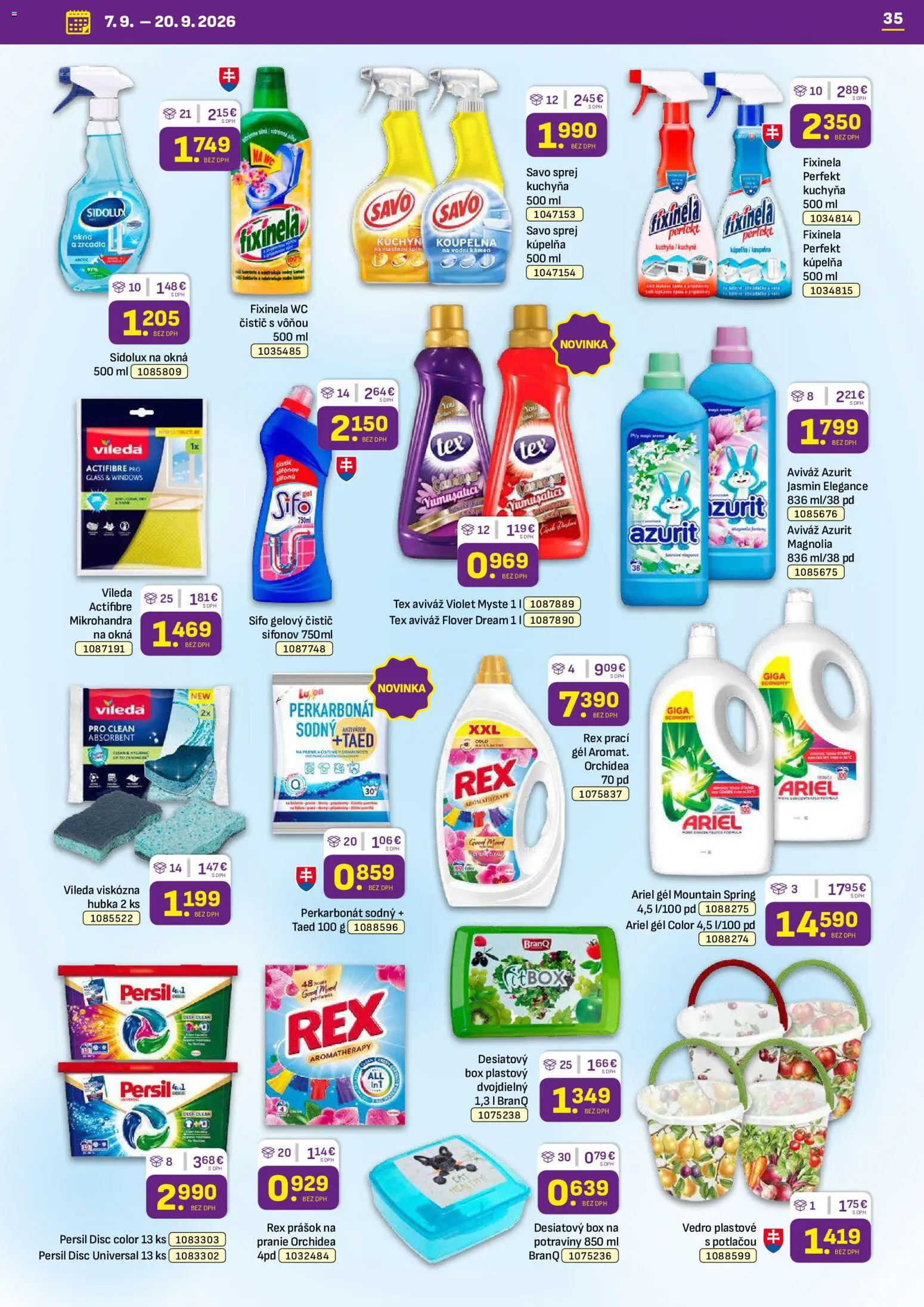 Náhľad Libex letáku platného od 07.09.2026 - Kuchyňa, Wc, Kuchyne, Kúpelňa, Savo, Persil, Aviváž, Hubka