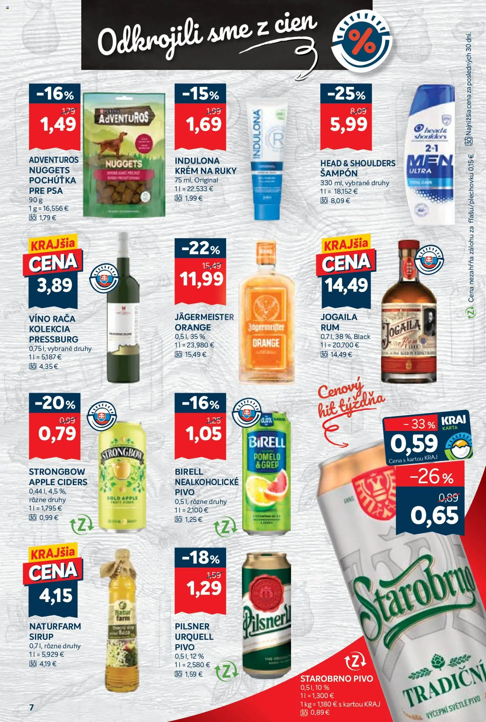 Náhľad Kraj letáku platného od 22.10.2026 - Apple, Pivo, Jägermeister, Pomelo, Indulona, Birell, Grep, Head & Shoulders