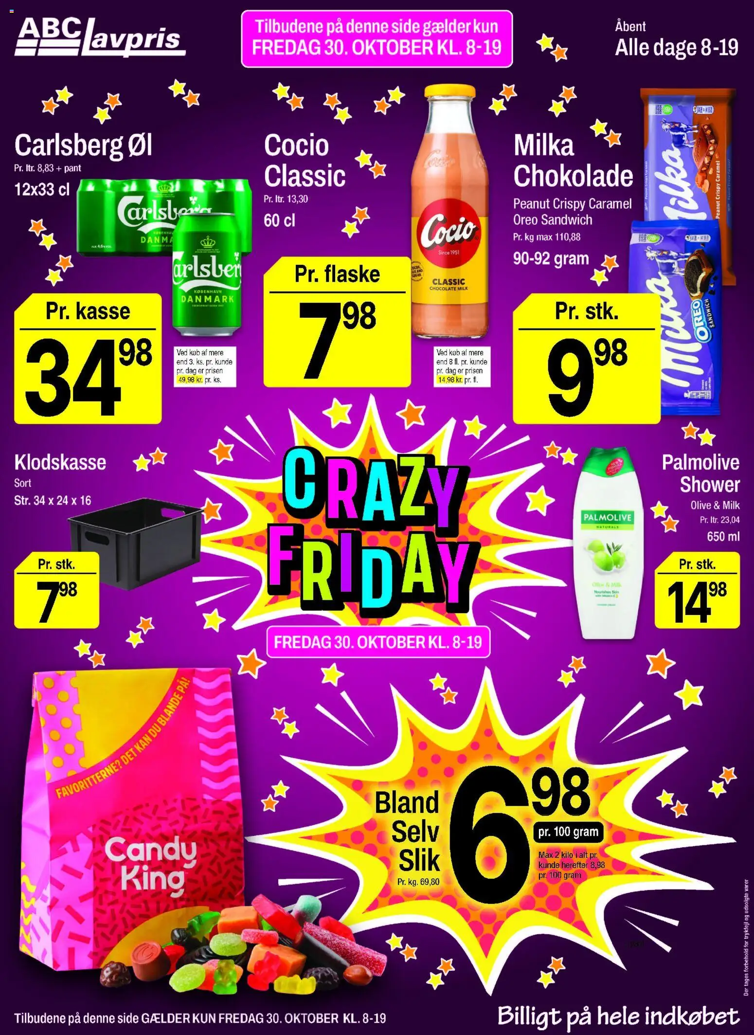 Eksempel på tilbudsavis Abc Lavpris - Tilbudsavis fra butik Abc Lavpris gyldig fra 30/10/2026 - Slik, Øl, Chokolade, Oreo