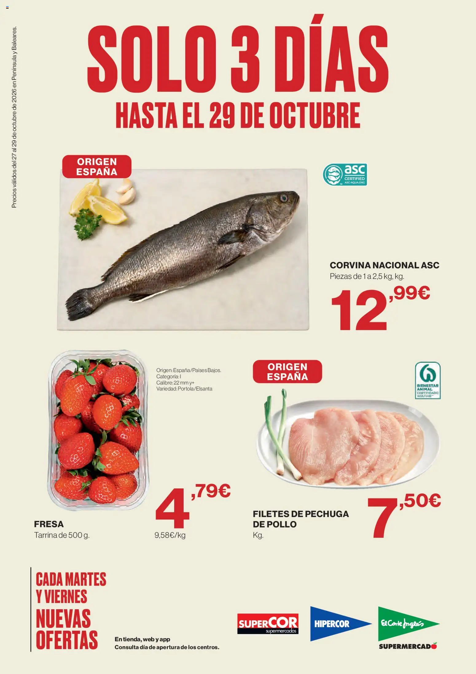 Vista previa del folleto de la tienda El Corte Inglés válido desde el 27/10/2026 - Filetes de pechuga, Pollo