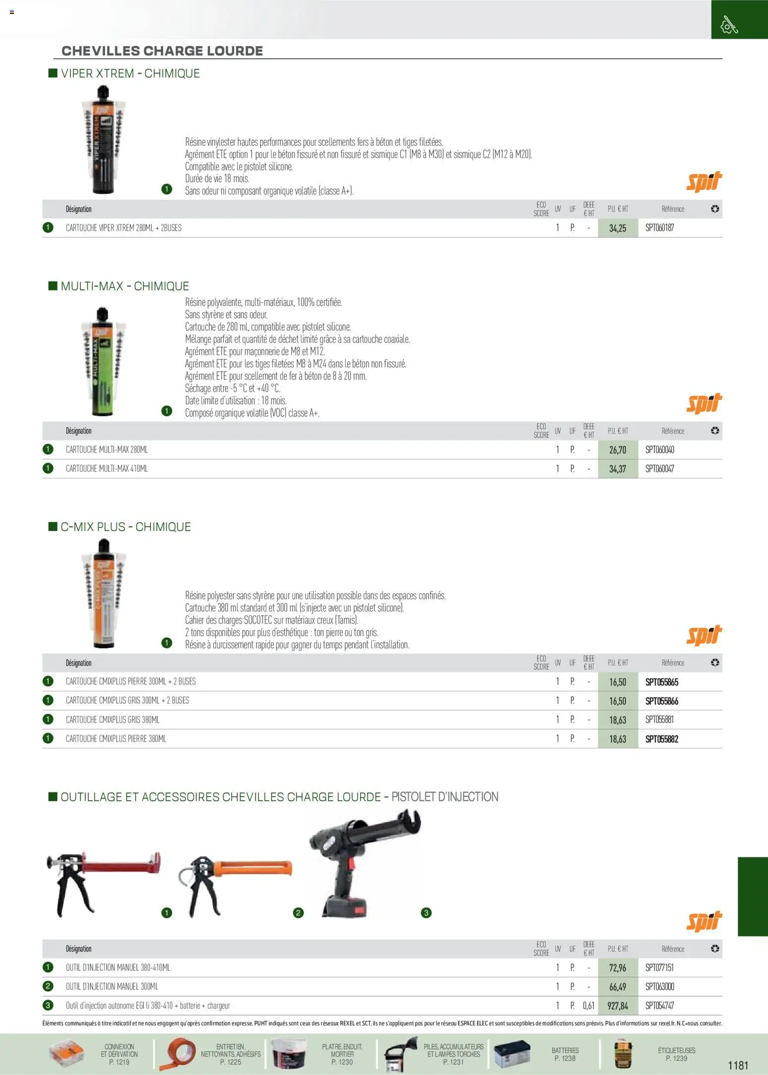 Prévisualisation de Brochure EPI, mesure, outillage, fixations et consommables du magasin Rexel formulaire valide 18/11/2025 - Batterie, Mortier, Cahier, Cartouche