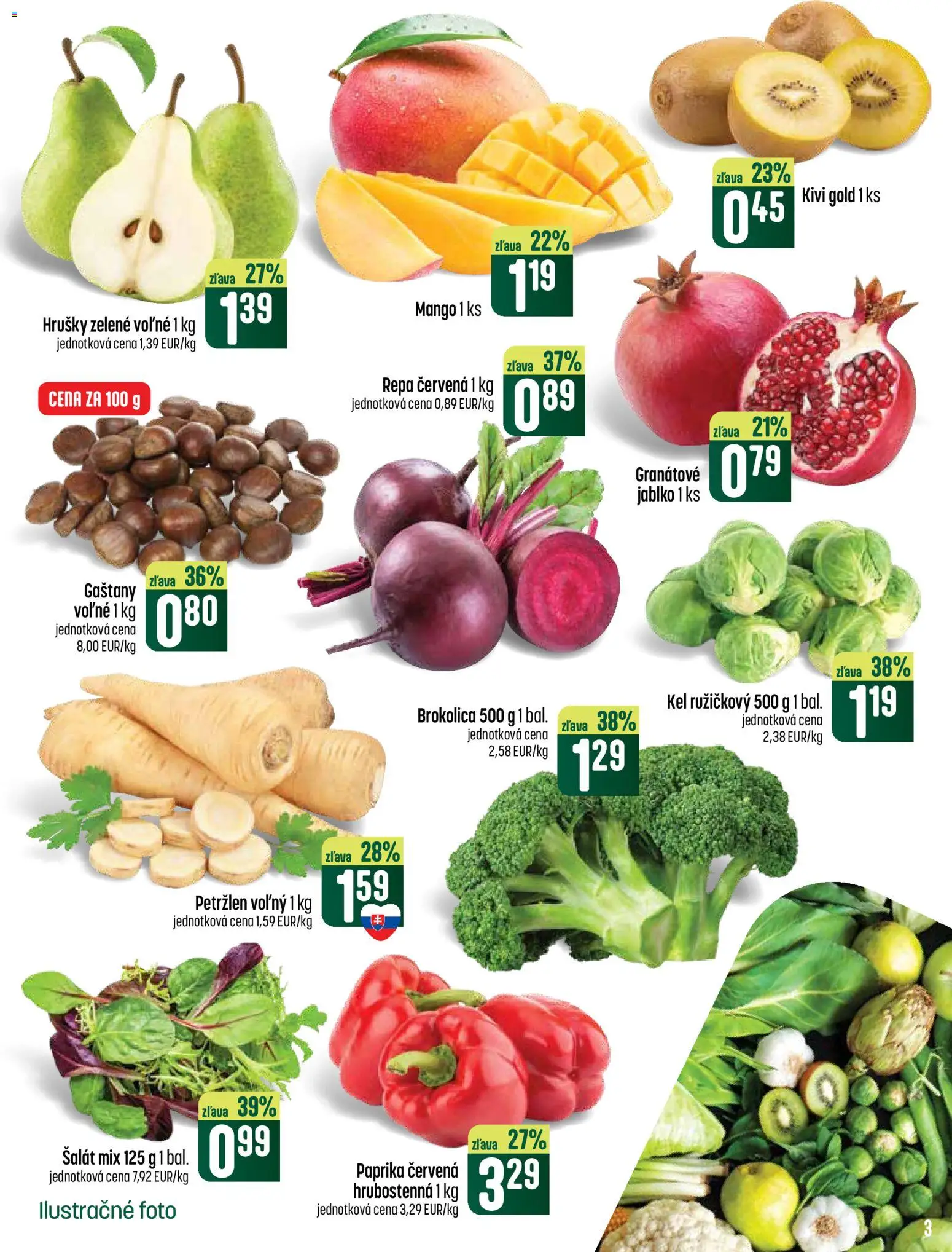 Náhľad COOP Jednota letáku platného od 29.10.2026 - Paprika, Kel, Brokolica, Kivi, Repa, Granátové jablko, Hrušky, Gaštany