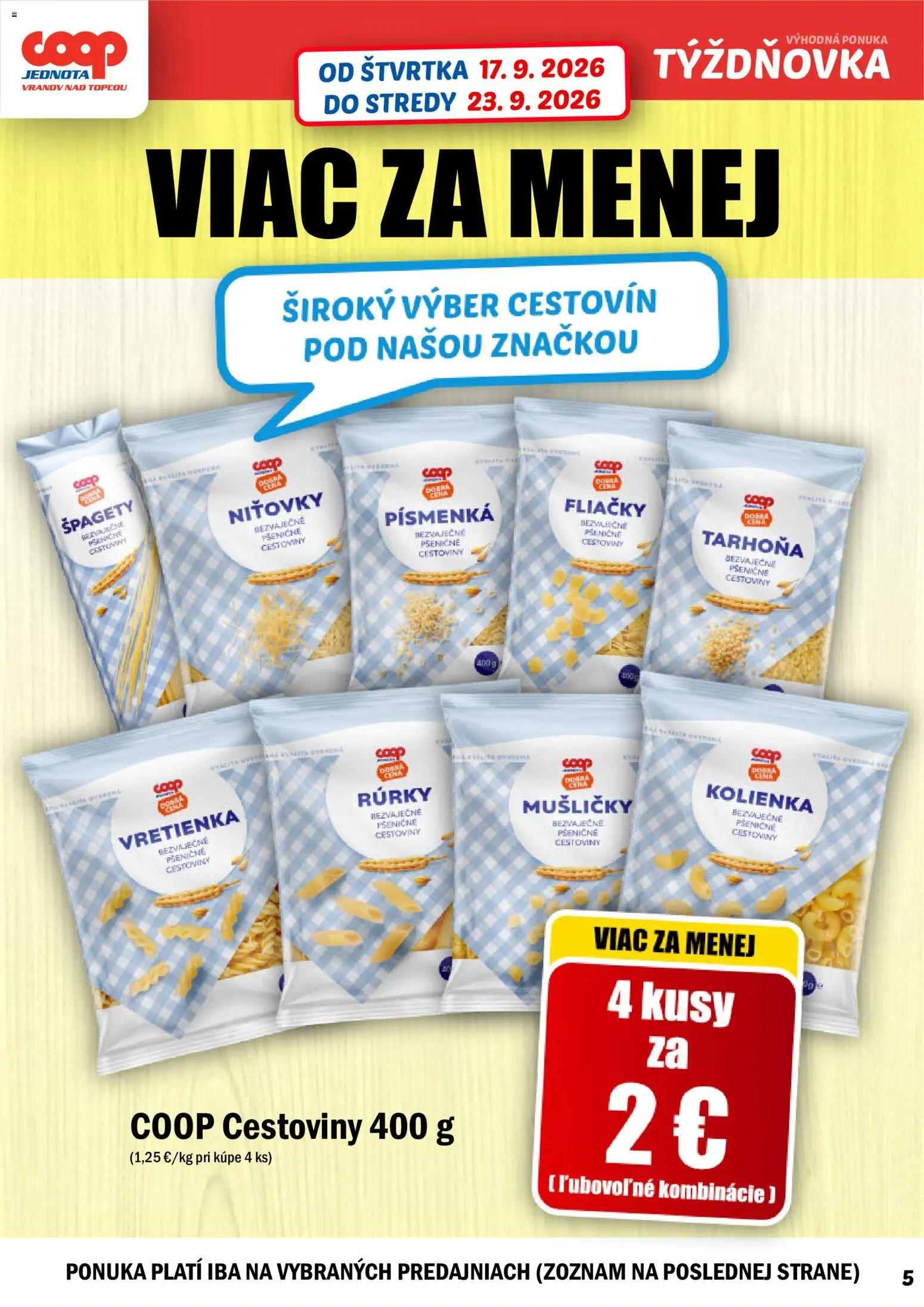 Náhľad COOP Jednota letáku platného od 17.09.2026
