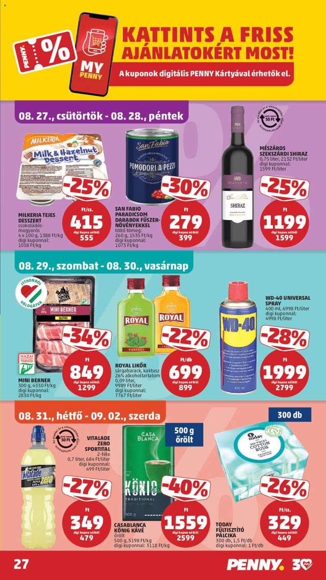 Új Penny akciós újság 08.27.