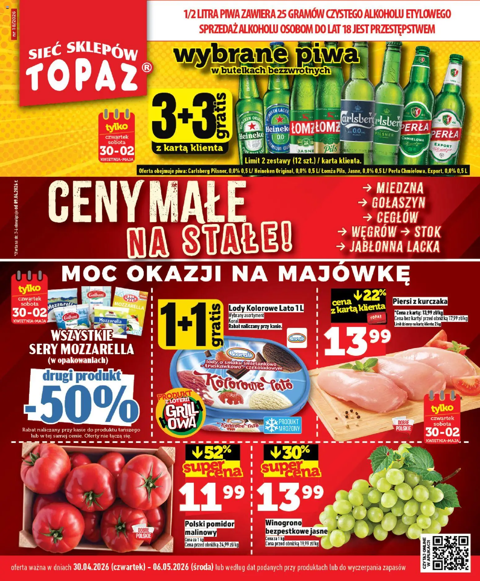 Pogląd gazetki "Topaz gazetka - Ceny małe na stałe" ze sklepu Topaz ważnej od 30.04.2026