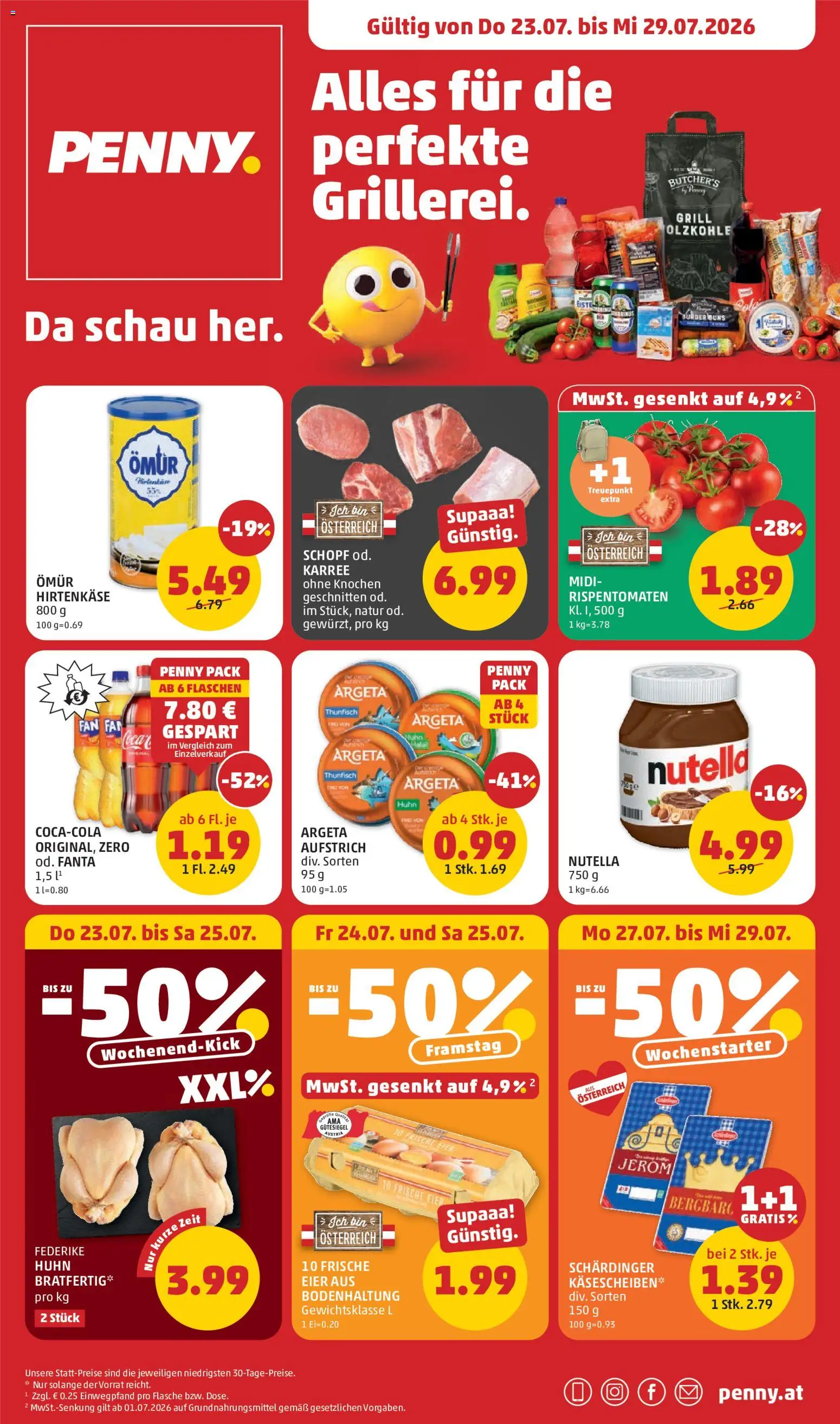 Vorschau der Angebote: Penny Markt Penny Markt Flugblatt gültig ab 23.07.2026 - Nutella, Grill, Eier, Fanta