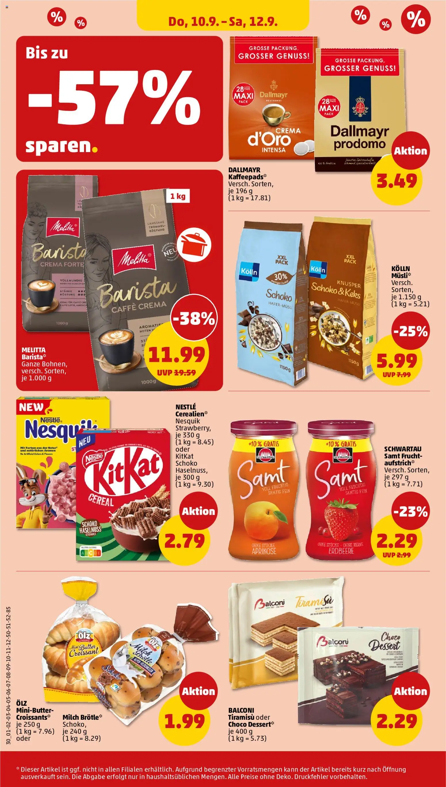 Vorschau von dem Prospekt des Geschäftes Penny, gültig ab dem 07.09.2026 - Butter, Croissant, Milch, Dallmayr, Nesquik, Dallmayr prodomo, Schwartau samt, Kolln