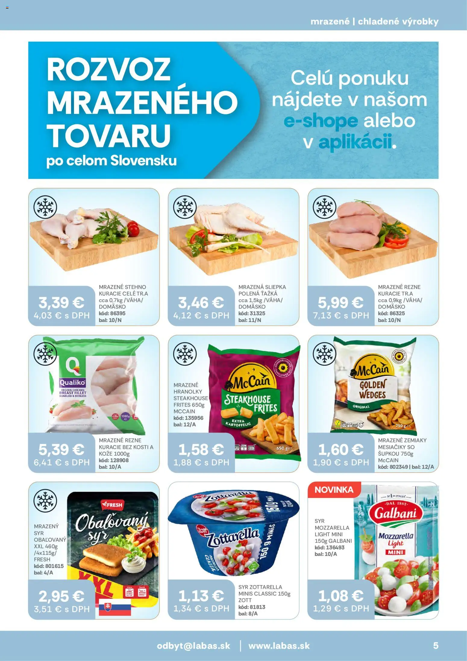 Náhľad Labaš letáku platného od 23.10.2026 - Syr, Mozzarella, Hranolky, Zemiaky, Rezne