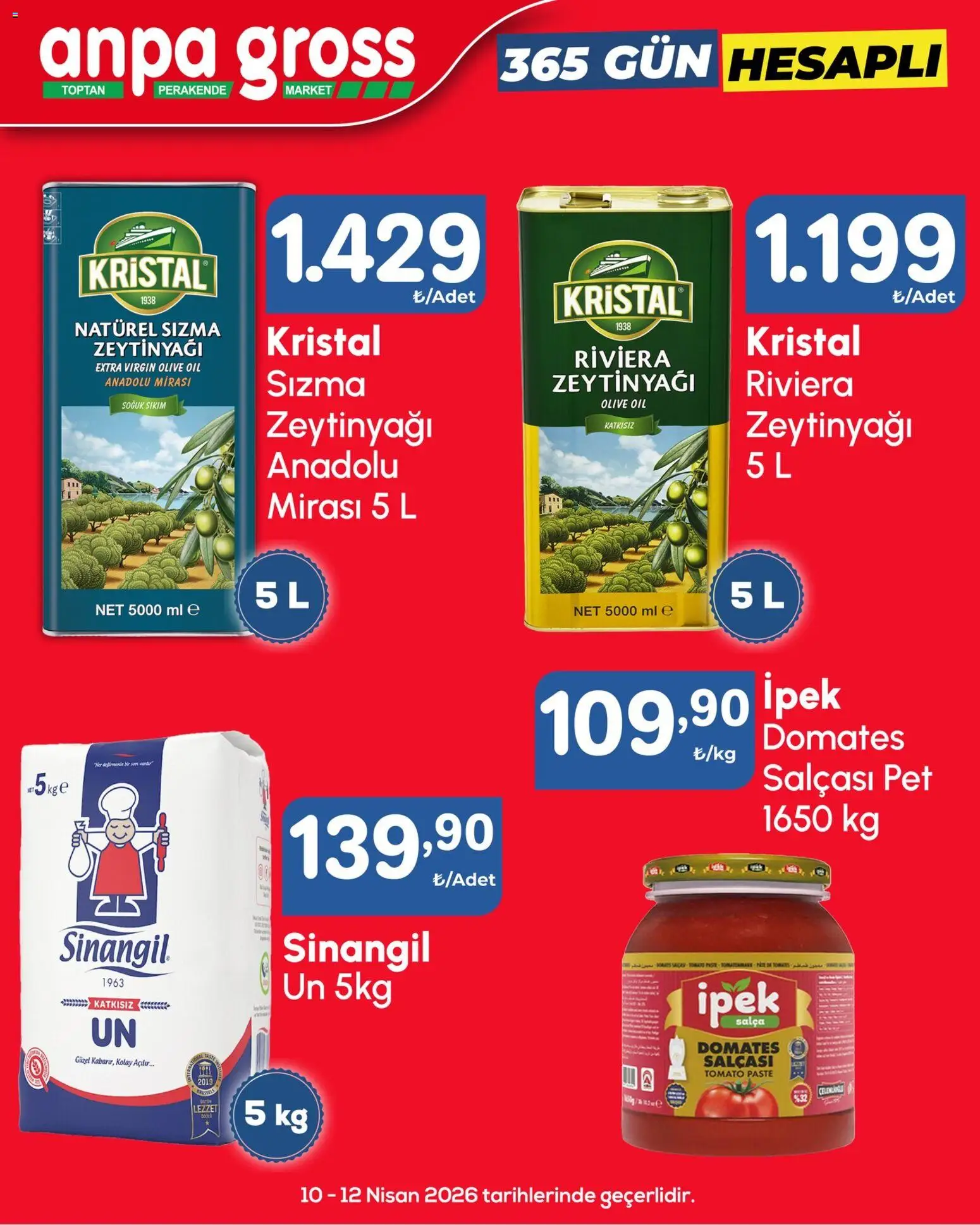 Anpa Gross Anpa Gross Katalog 10.04.2026 - Broşürünün önizlemesi - Zeytinyağı, Domates, Sızma zeytinyağı