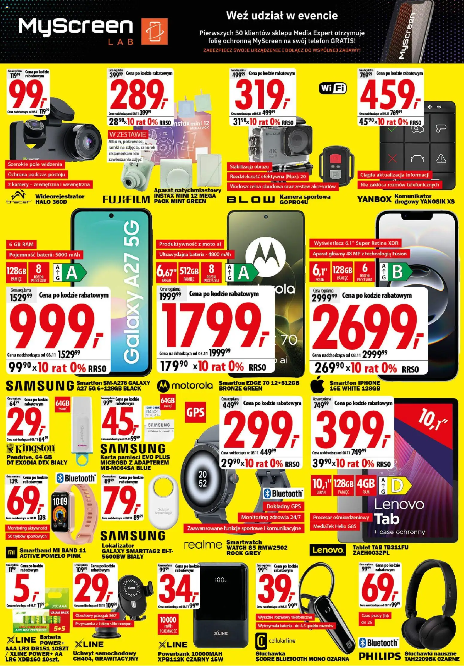 Pogląd gazetki "Mediaexpert promocje - Wielkie otwarcie Konstantynów Łódzki" ze sklepu Mediaexpert ważnej od 29.10.2026 - Telefon, Tablet, Powerbank, Smartfon, Pomelo, Smartband, Karta pamięci, Bateria