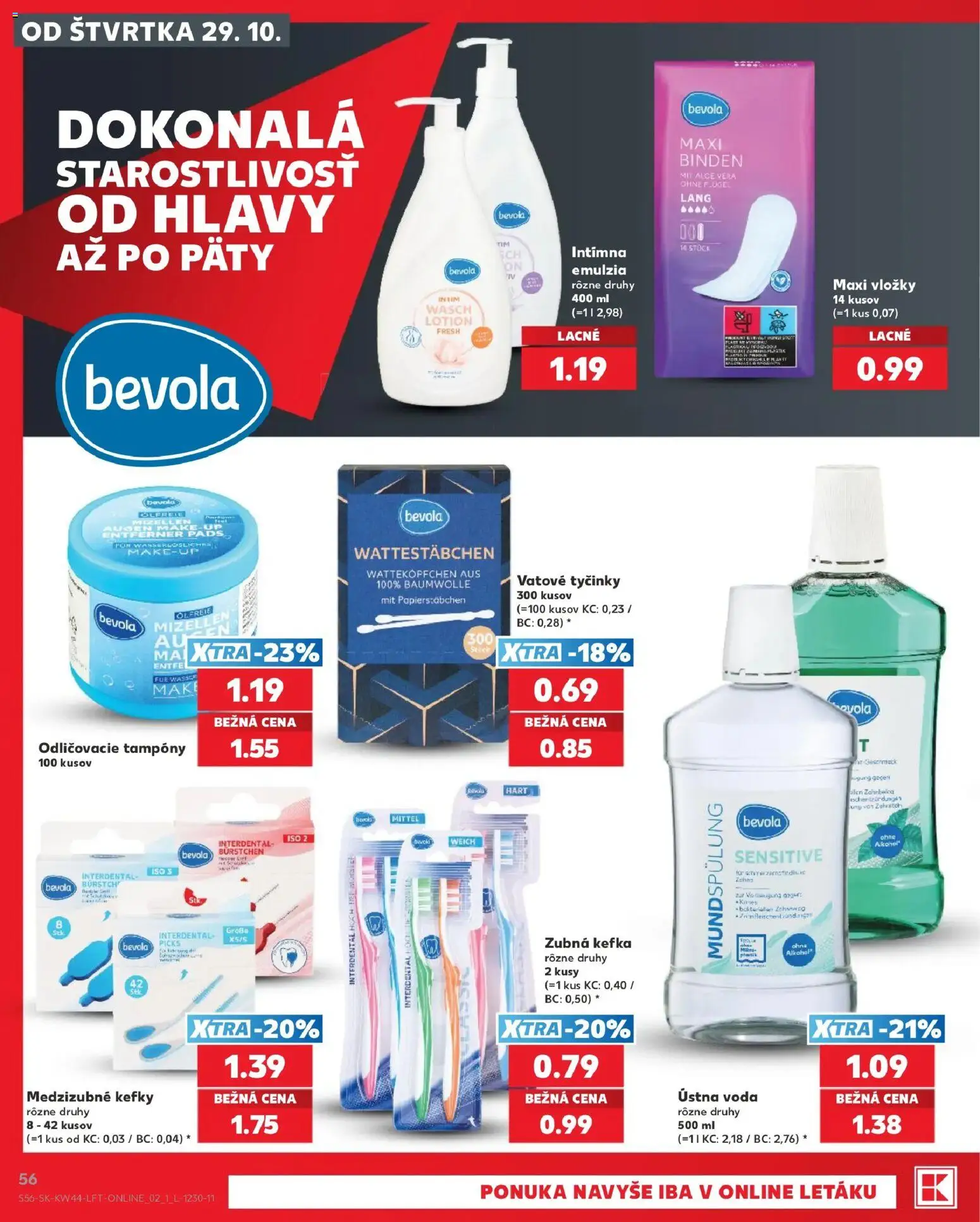 Náhľad Kaufland letáku platného od 29.10.2026 - Voda, Zubná kefka, Ústna voda