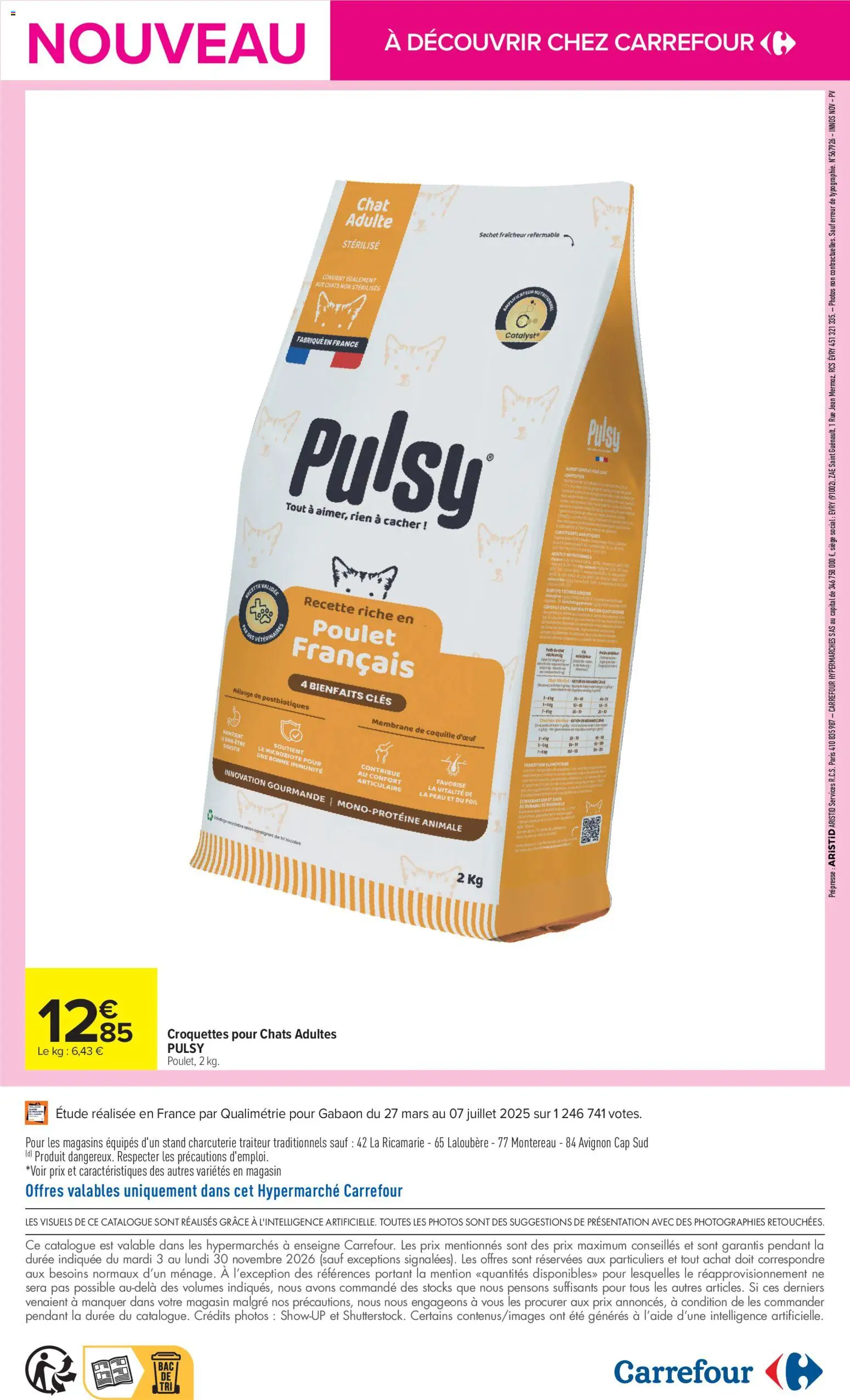 Prévisualisation de Carrefour Les nouveautés de novembre du magasin Carrefour formulaire valide 03/11/2026 - Poulet, Charcuterie, Jean, Croquettes pour chats, Croquettes