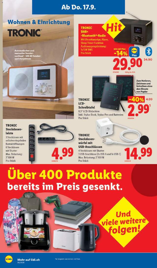 Neue Lidl Aktionen ab 17.09.