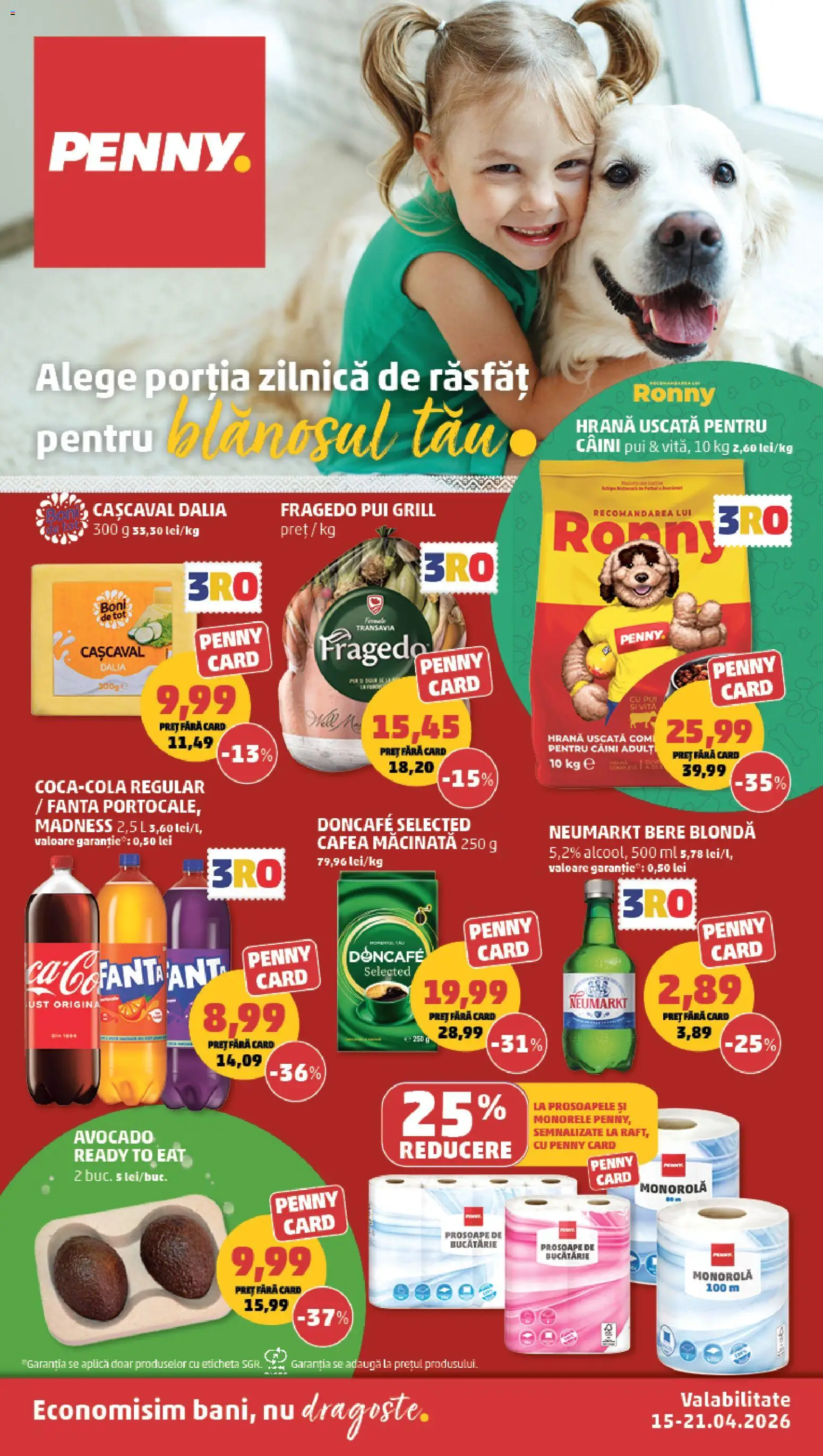 Previzualizarea de cataloage: PENNY PENNY Catalog valabil de la 15.04.2026 - Avocado, Bere, Grill, Pui, Fanta, Doncafe, Prosoape de bucătărie, Aplică