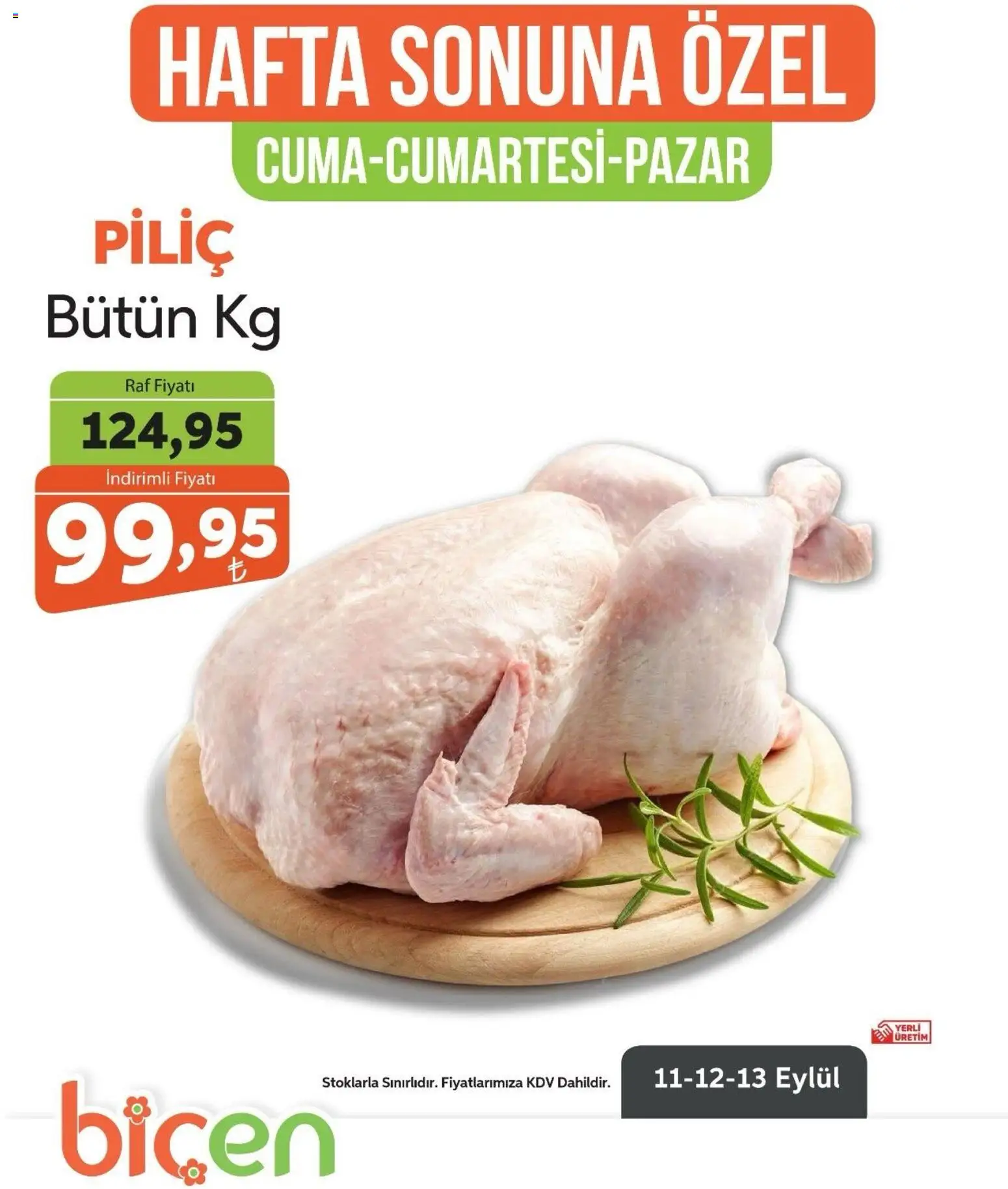 Biçen Market Biçen Market - Hafta Sonuna Özel - Piliç 11.09.2026 - Broşürünün önizlemesi