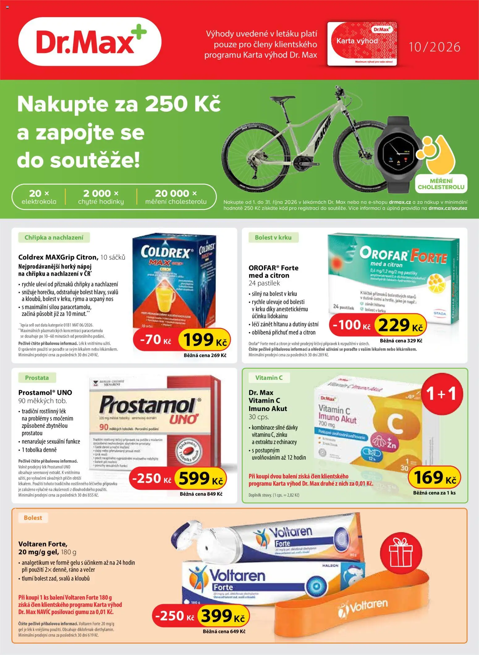 Náhled nabídky: Dr. Max Dr. Max leták platný od 01.10.2026 - Hodinky, Chytré hodinky, Med, Vitamin c, Citron, Prostamol uno, Voltaren Forte