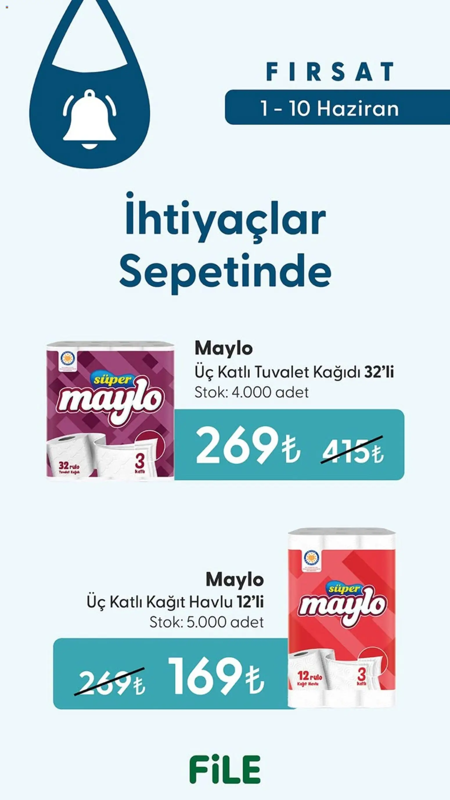 File Market File Market İndirim 01.06.2026 - Broşürünün önizlemesi - Tuvalet, Tuvalet kağıdı, Kağıt havlu