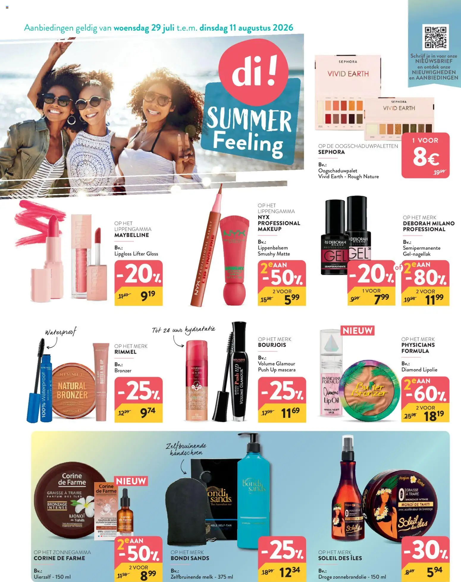 Voorbeeld van Di Folder van winkel Di geldig vanaf 29/07/2026 - Parfum, Mascara, Melk, Bronzer, Lipgloss, Lippenbalsem
