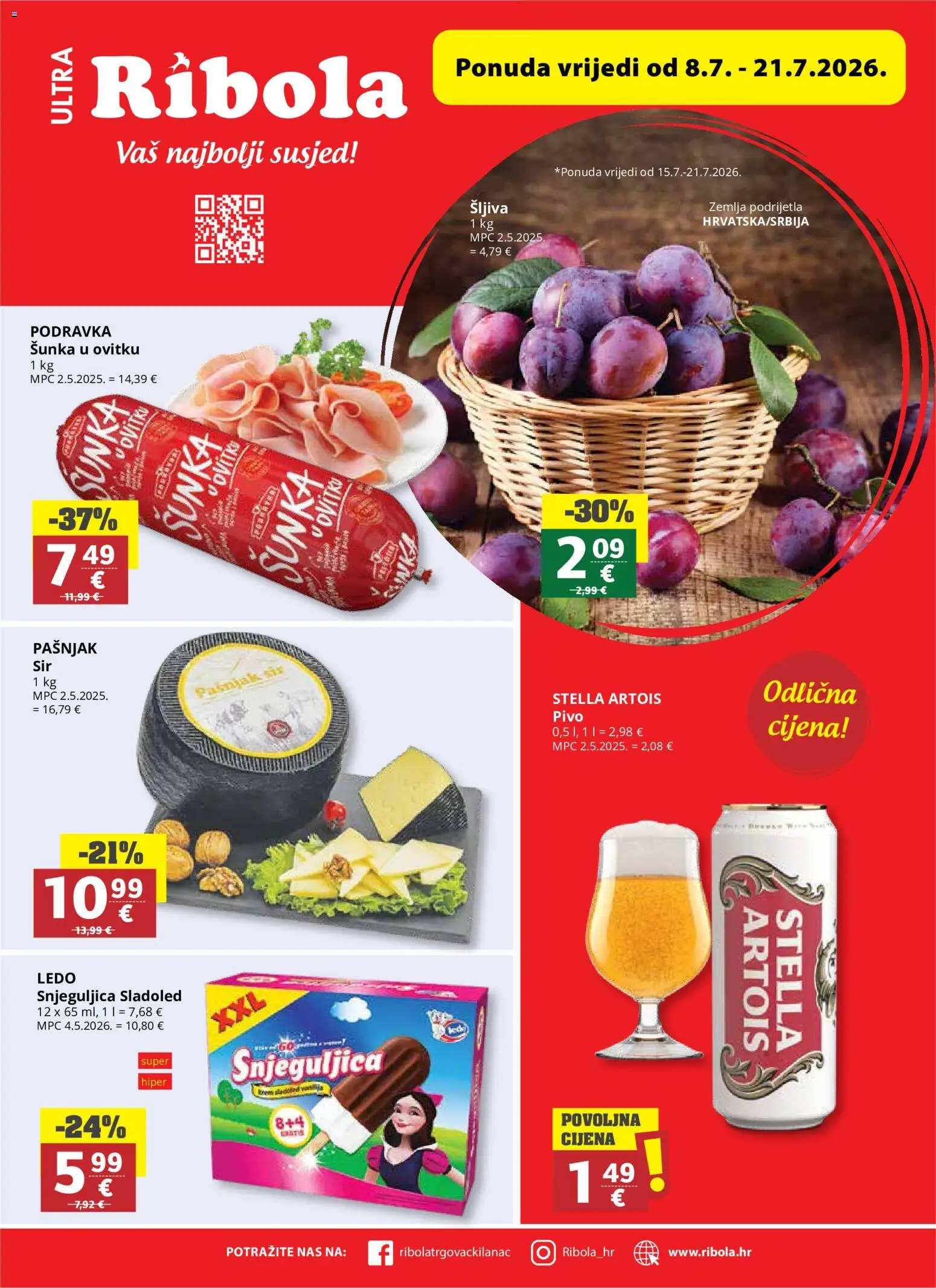 Pregled letka Ribola Ponuda trgovine Ribola vrijedi od 08.07.2026