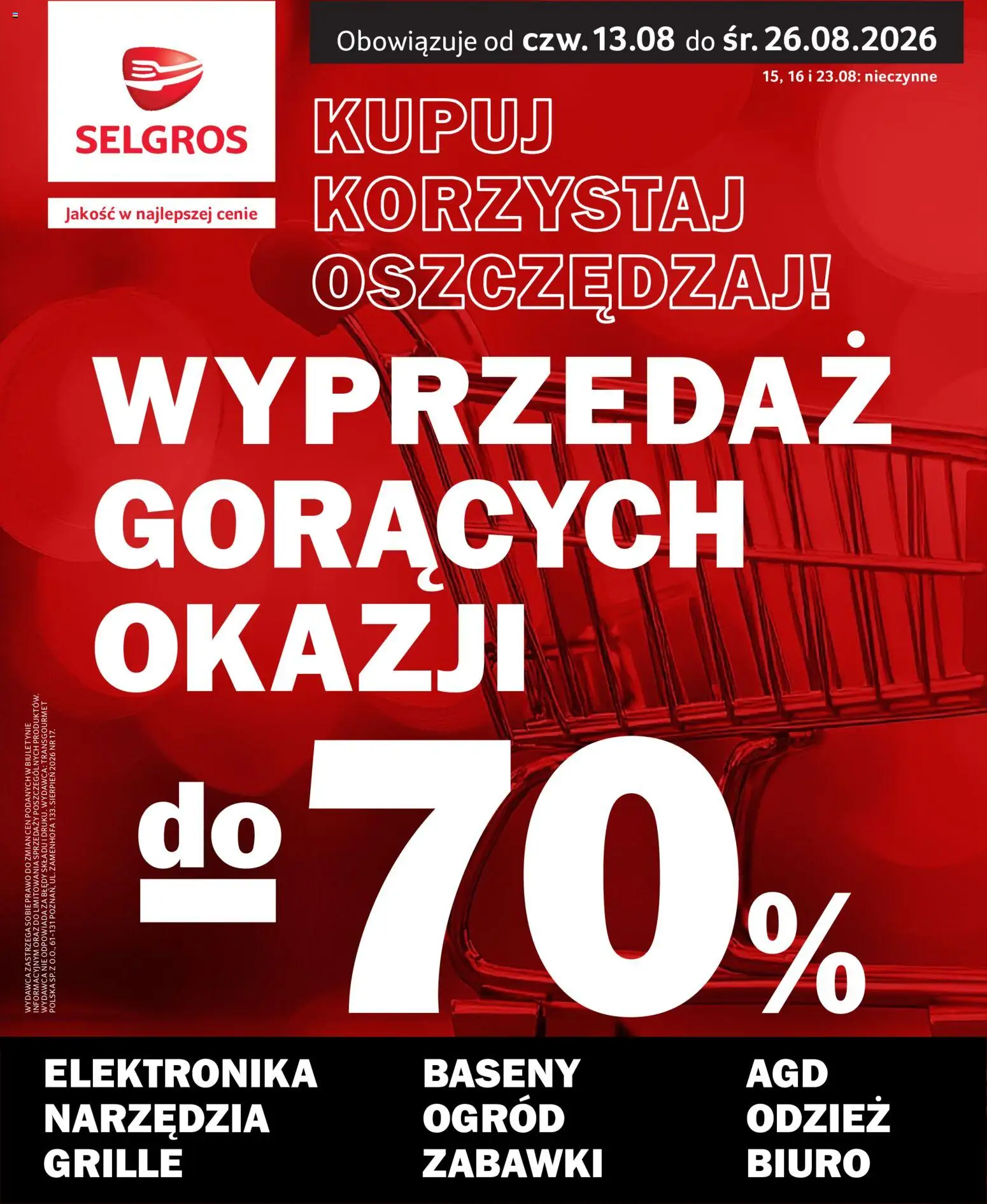 Pogląd gazetki "Selgros cash&carry - Totalna Wyprzedaż" ze sklepu Selgros cash&carry ważnej od 13.08.2026 - Zabawki, Narzędzia