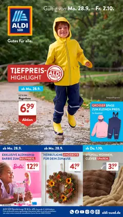 Vorschau von dem Prospekt des Geschäftes Aldi Süd, gültig ab dem 28.09.2026