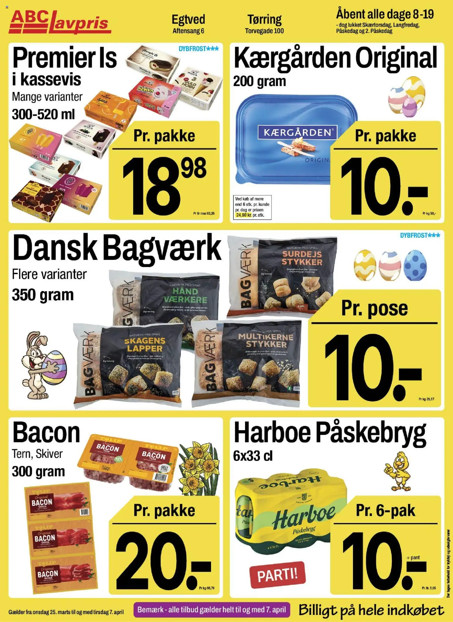 Eksempel på tilbudsavis Abc Lavpris - Egtved fra butik Abc Lavpris gyldig fra 25/03/2026 - Is, Bacon