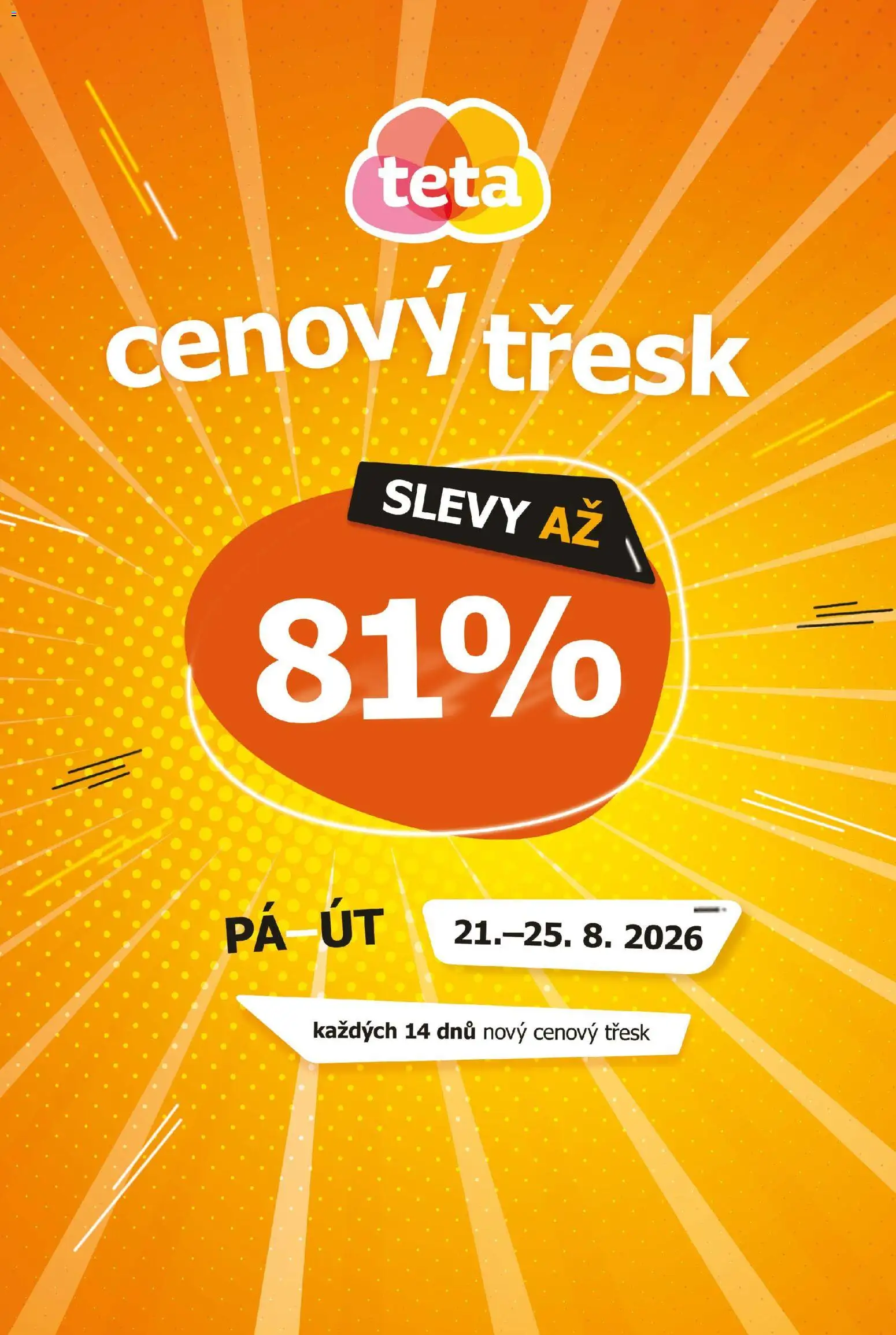 Náhled nabídky: TETA Drogerie TETA Drogerie leták - Cenový třesk platný od 21.08.2026