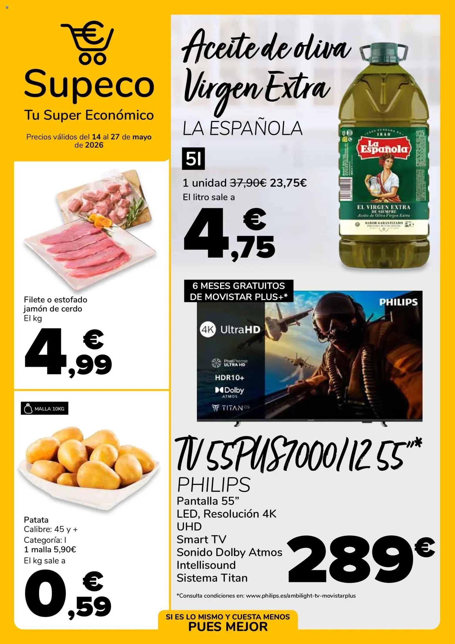 Vista previa del folleto de la tienda Supeco válido desde el 14/05/2026 - Aceite de oliva, Jamón, Aceite, Cerdo, Filete