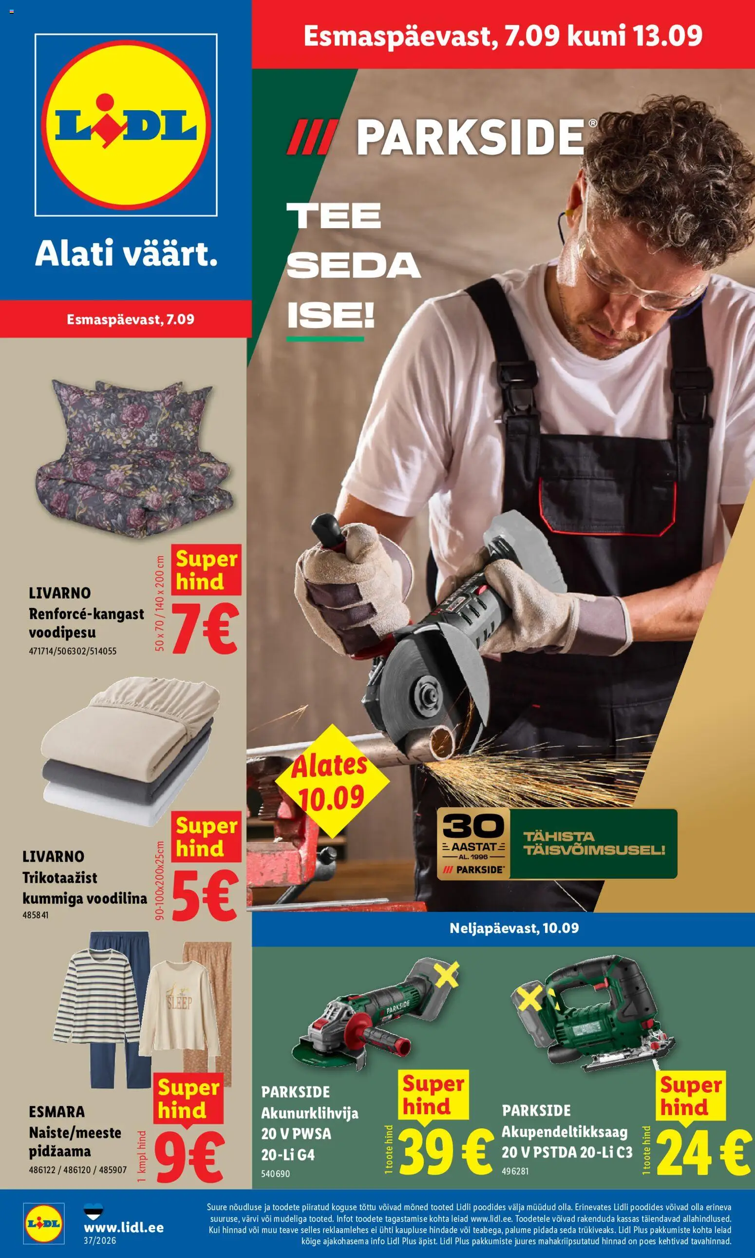 Lidl kliendilehe eelvaade alates 07.09.2026