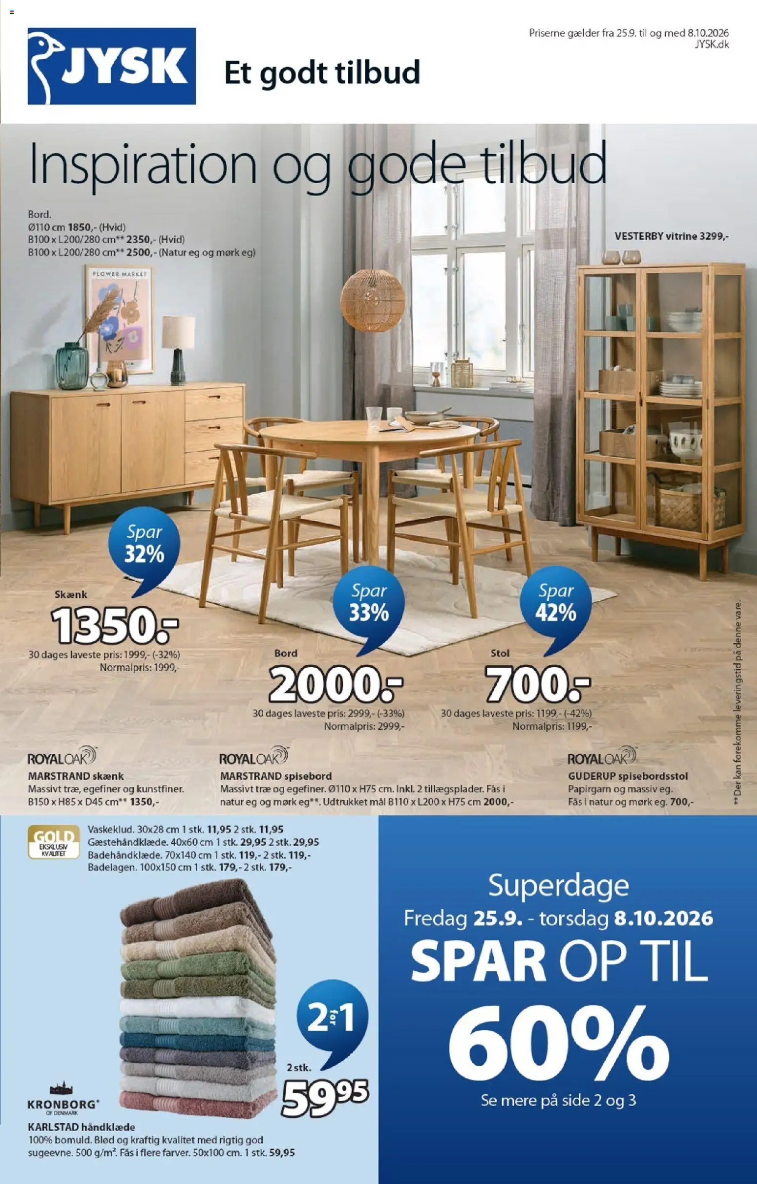 Eksempel på tilbudsavis JYSK - Tilbudsavis fra butik JYSK gyldig fra 25/09/2026