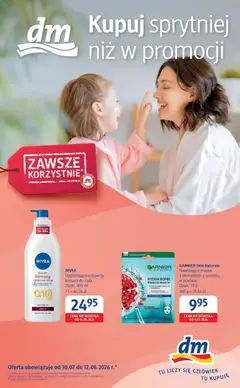 Pogląd gazetki "Kupuj sprytnie w Drogeria dm do 12.08!" ze sklepu Oferty ważnej od 04.08.2026