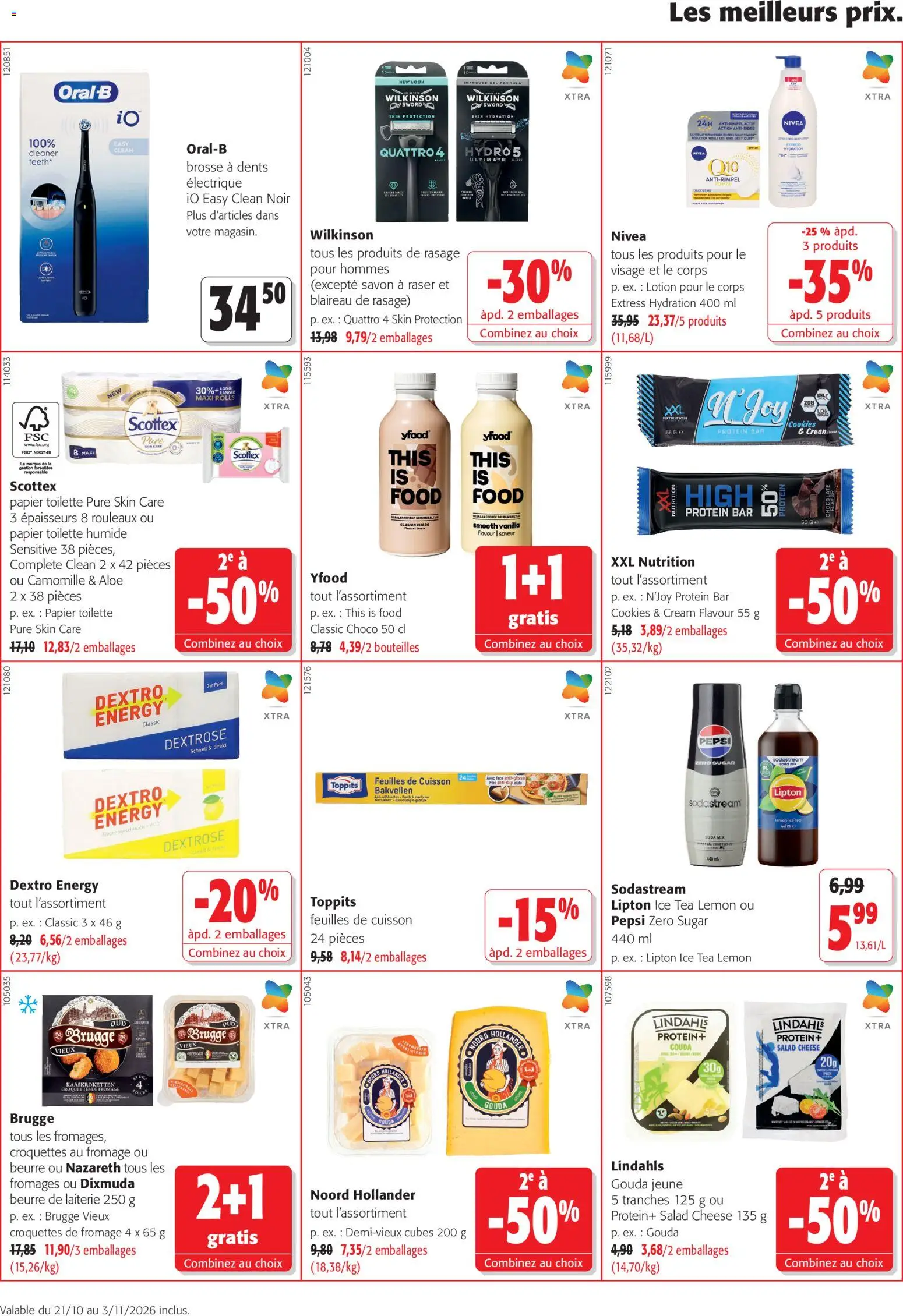 Prévisualisation de Colruyt Toutes les offres du magasin Colruyt formulaire valide 21/10/2026 - Cookies, Fromage, Soda, Croquettes, Pepsi, Brosse à dents, Papier toilette humide, Pepsi Zero