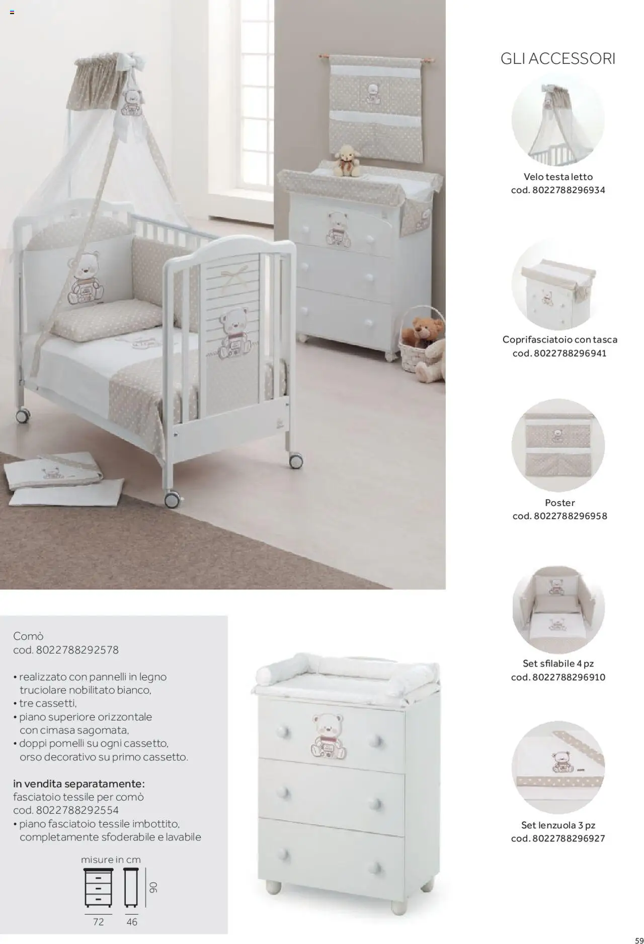 Anteprima dell'opuscolo Catalogo Camarette e Lettini dal negozio Prenatal valido da 01/01/2025 - Letto, Fasciatoio, Lenzuola