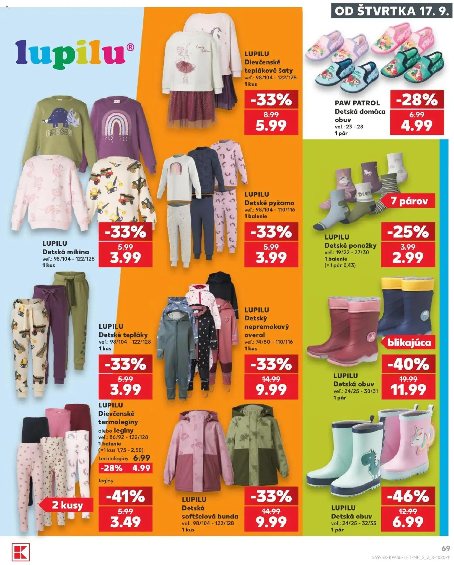 Náhľad Kaufland letáku platného od 17.09.2026 - Šaty, Mikina, Ponožky, Bunda, Overal, Pyžamo, Legíny