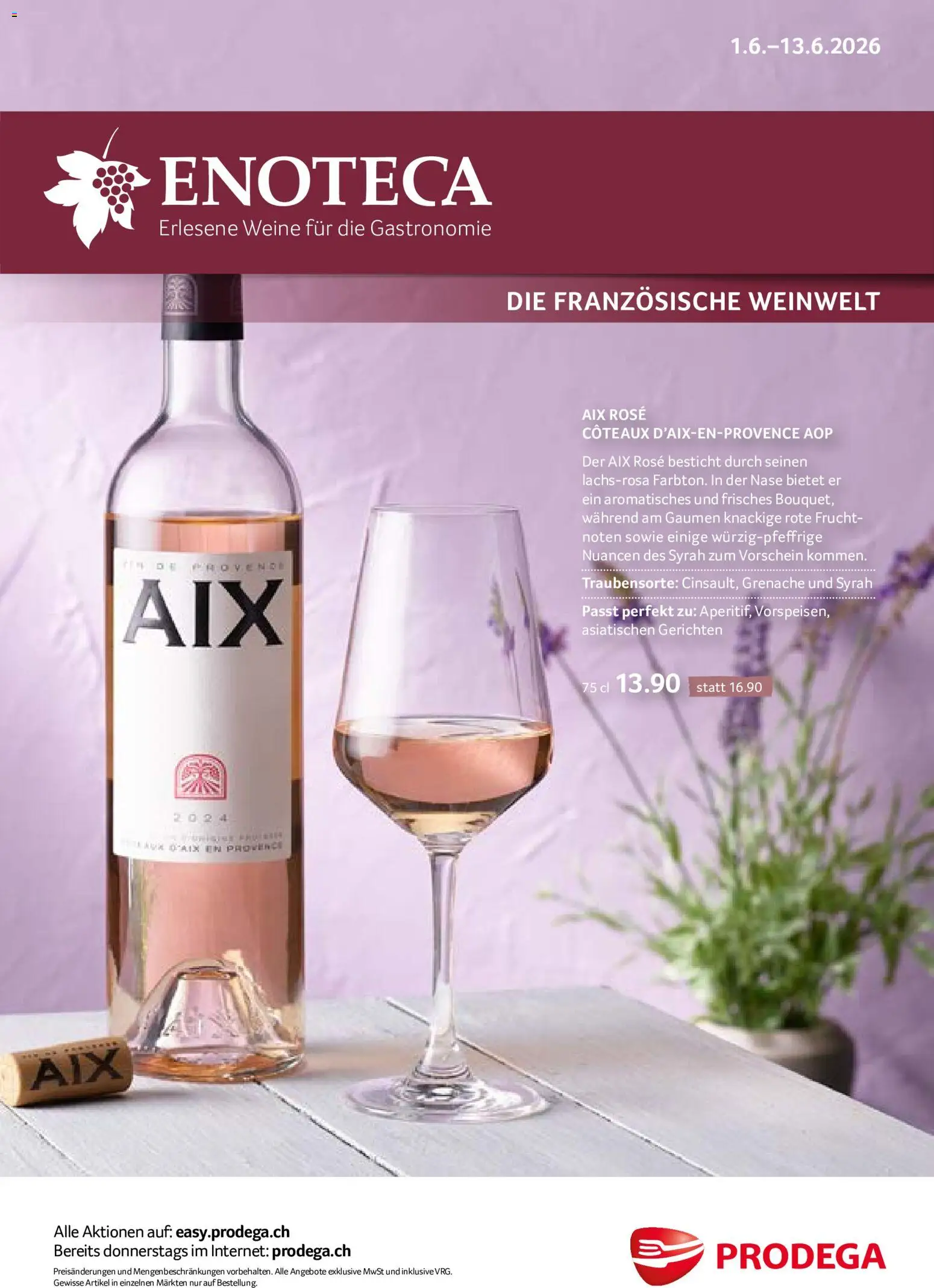 Vorschau des Merkblatts Prodega aktionen Enoteca vom Shop Prodega gültig von 01.06.2026 bis 13.06.2026