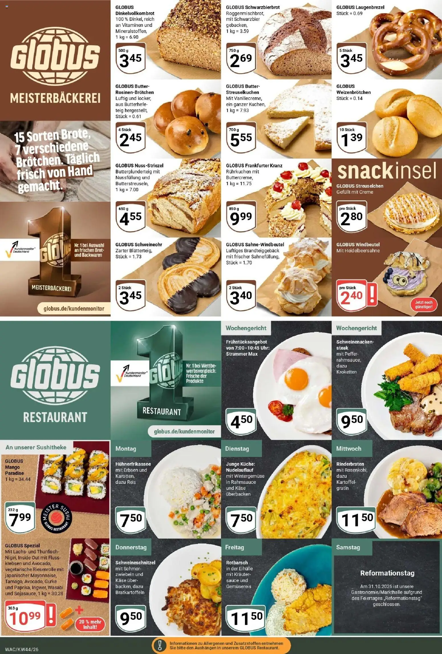 Vorschau von dem Prospekt des Geschäftes Globus, gültig ab dem 26.10.2026