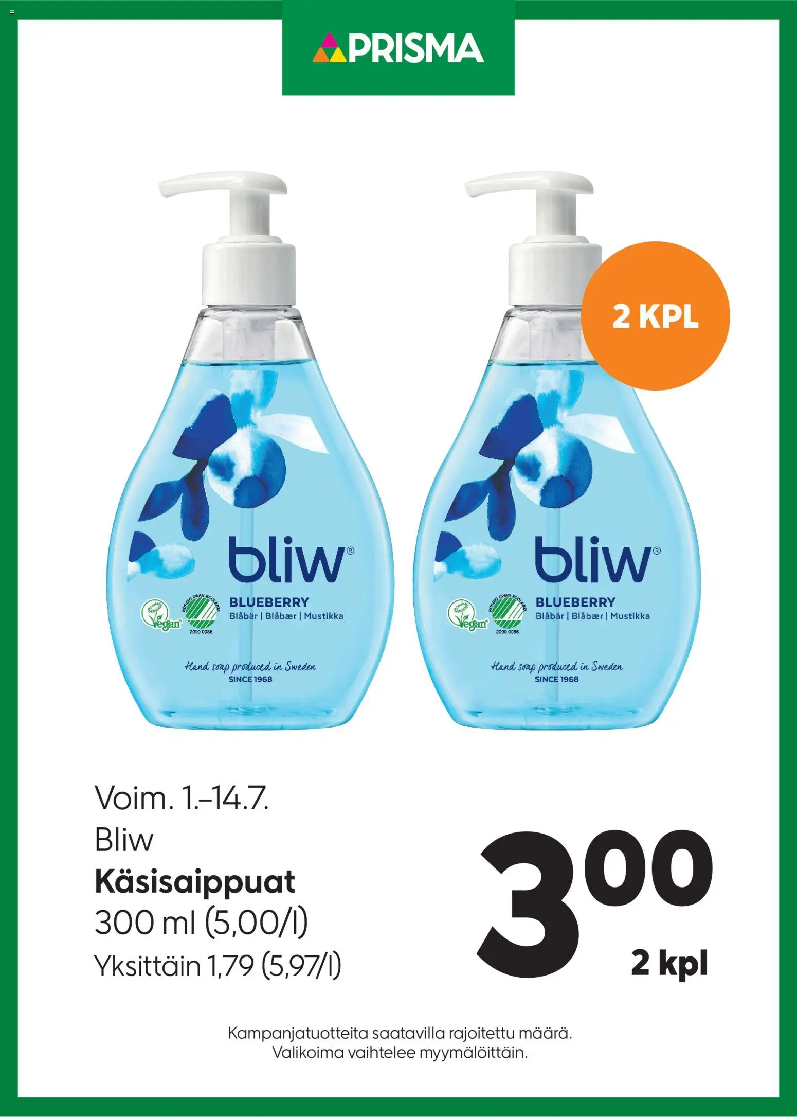 Kaupan Prisma Prisma tarjoukset Bliw esikatselu, voimassa 01/07/2026