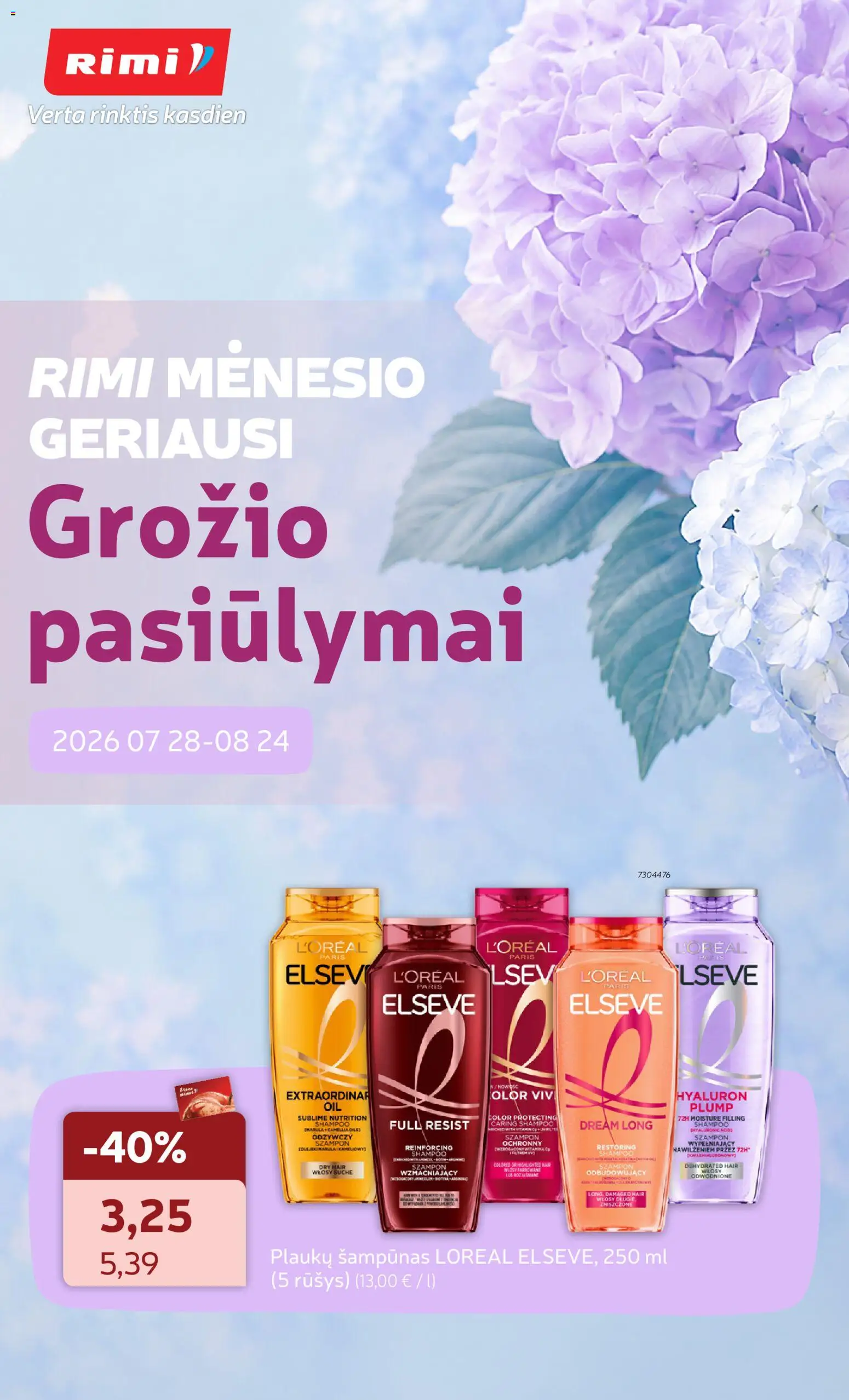 Rimi parduotuvės leidinio Rimi leidinys - Grožio pasiūlymai galiojančio nuo 2026.07.28 peržiūra - Šampūnas