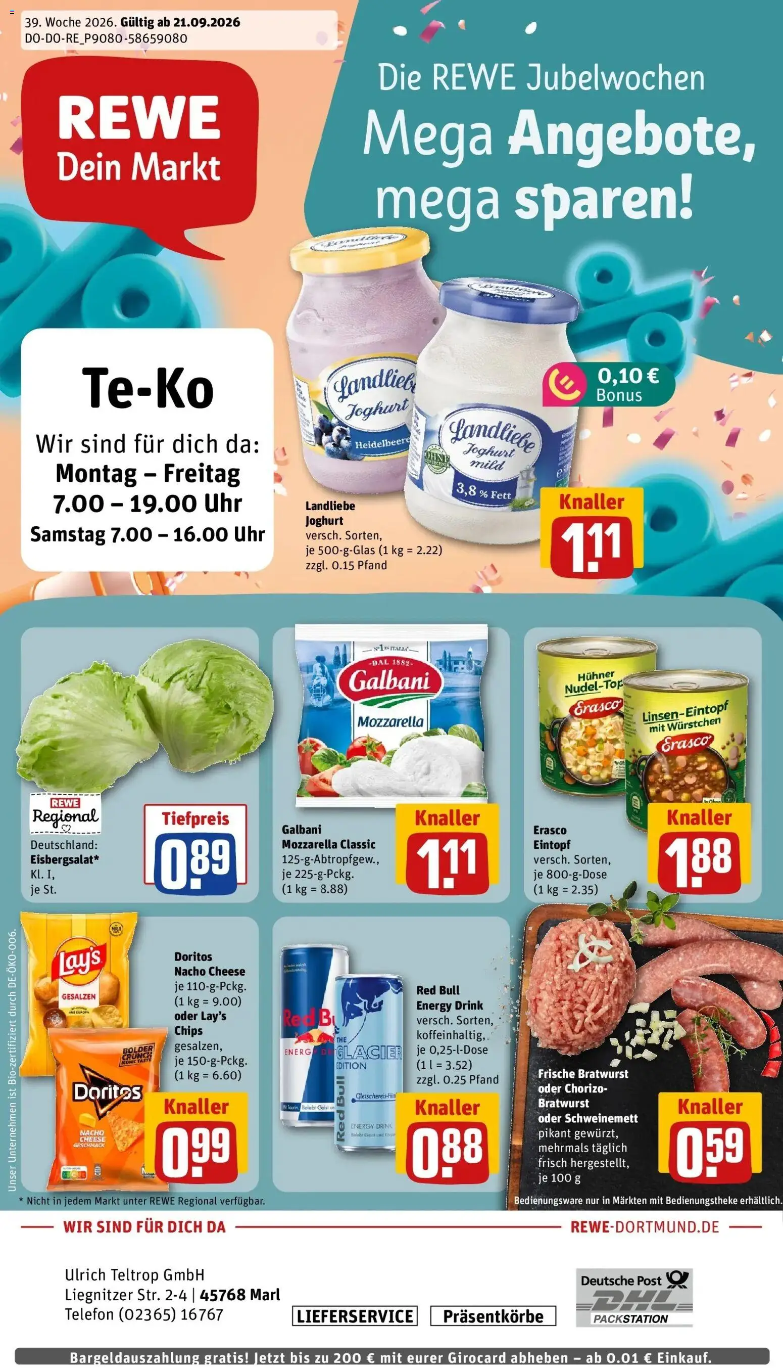 Vorschau von dem Prospekt des Geschäftes Rewe, gültig ab dem 21.09.2026