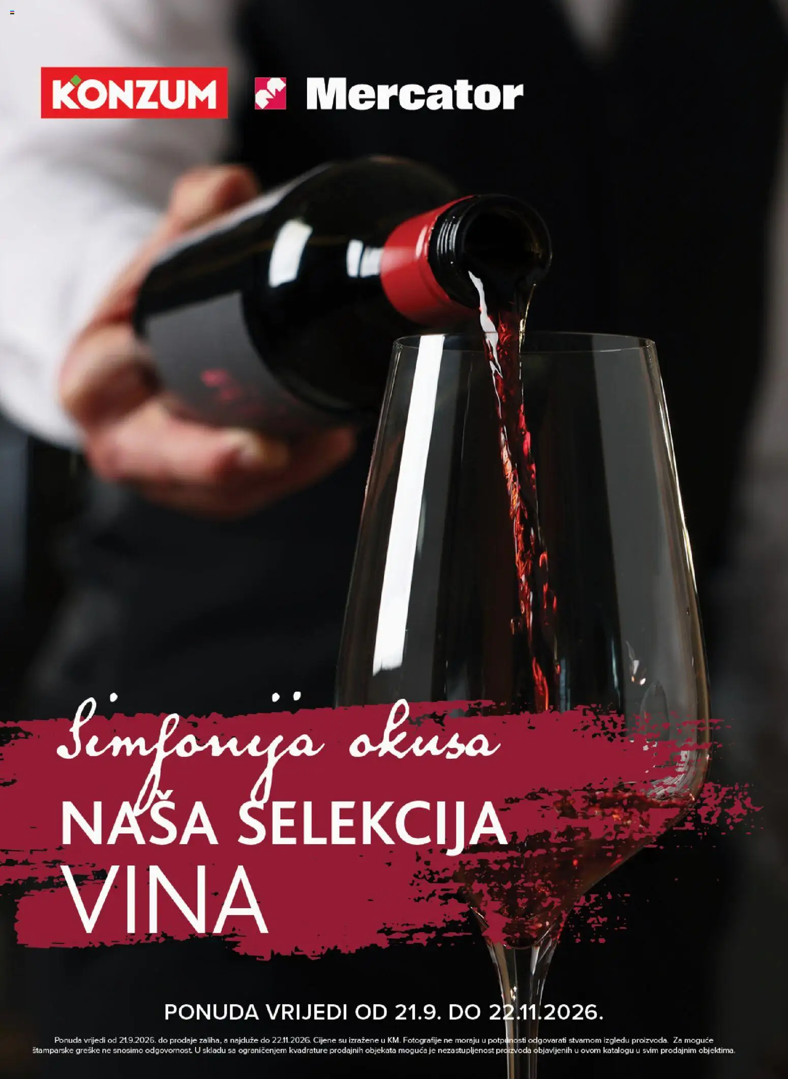 Pregled letka KONZUM Simfonija okusa - Selekcija vina trgovine KONZUM vrijedi od 21.09.2026