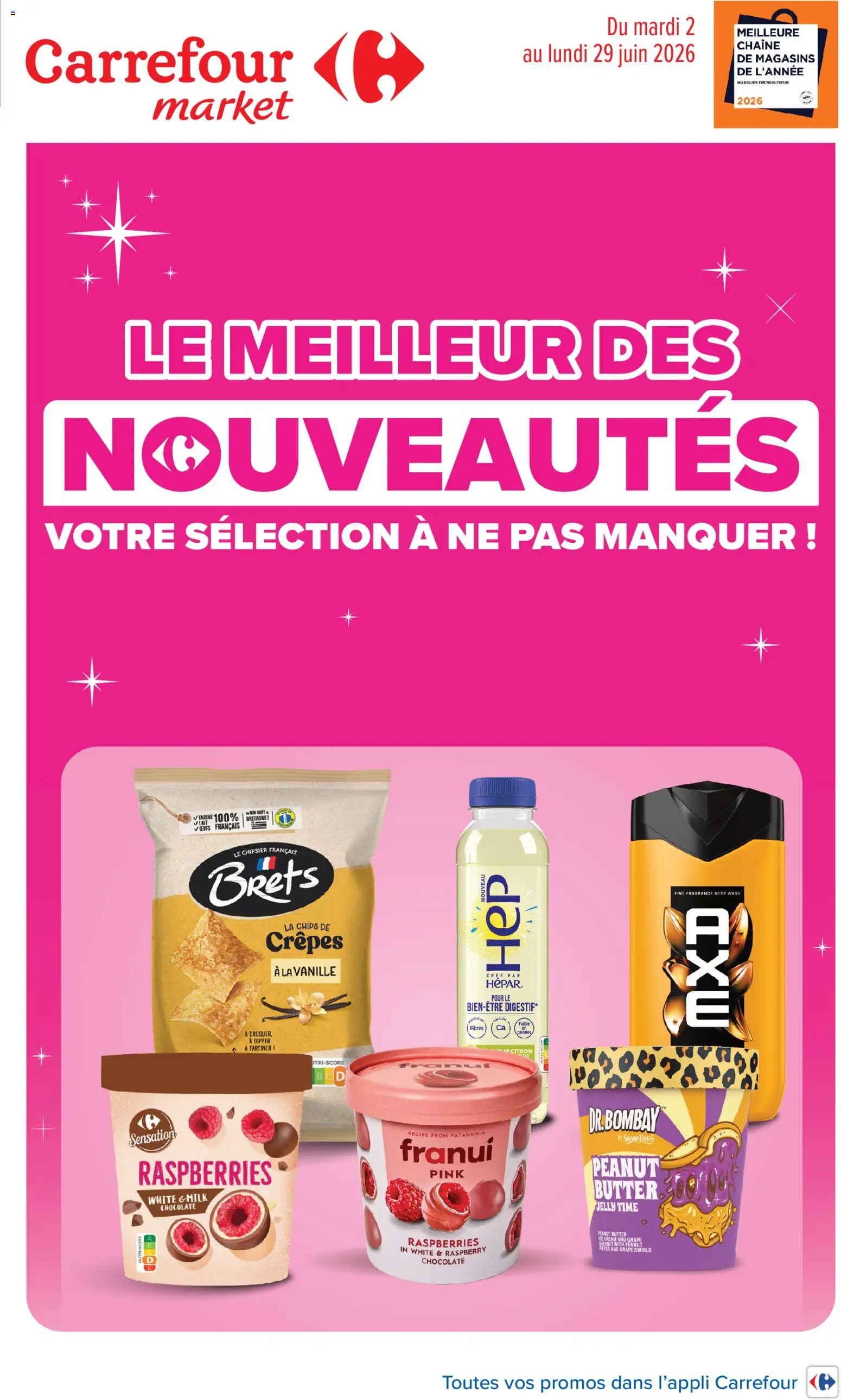 Prévisualisation de Carrefour Market Le meilleur des nouveautes de juin du magasin Carrefour Market formulaire valide 02/06/2026 - Body, Chips, Citron, Vanille, Farine, Crêpes