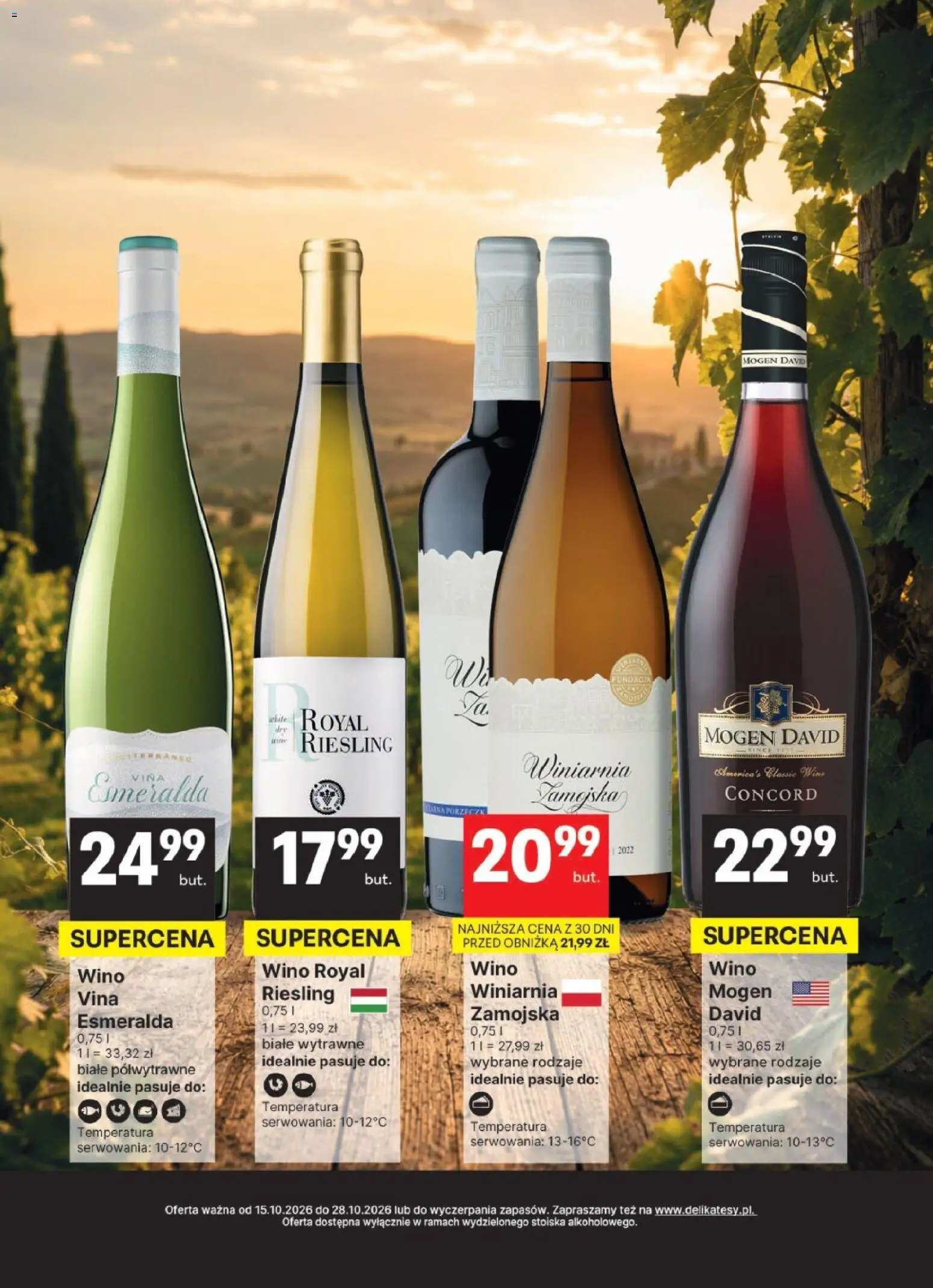 Pogląd gazetki "Delikatesy Centrum gazetka - DeliBarek" ze sklepu Delikatesy Centrum ważnej od 15.10.2026 - Wino, Winiarnia, Riesling