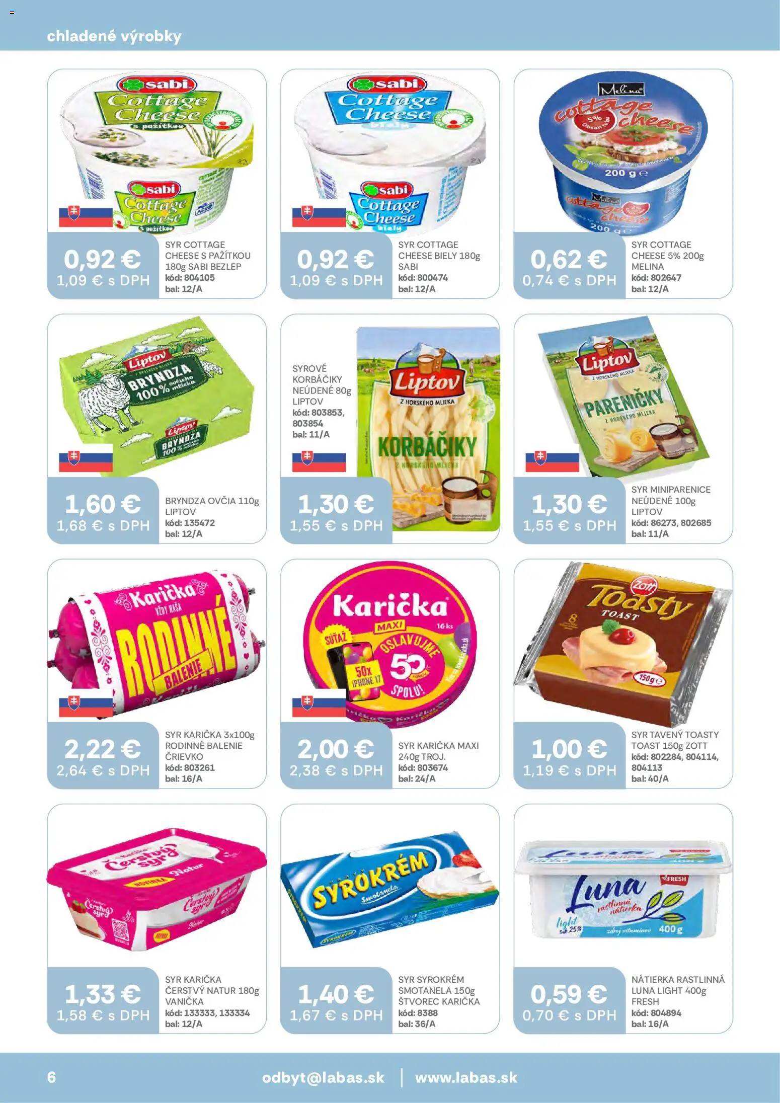 Náhľad Labaš letáku platného od 23.10.2026 - Iphone, Syr, Bryndza, Cottage cheese, Toasty, Nátierka, Kaša, Korbáčiky