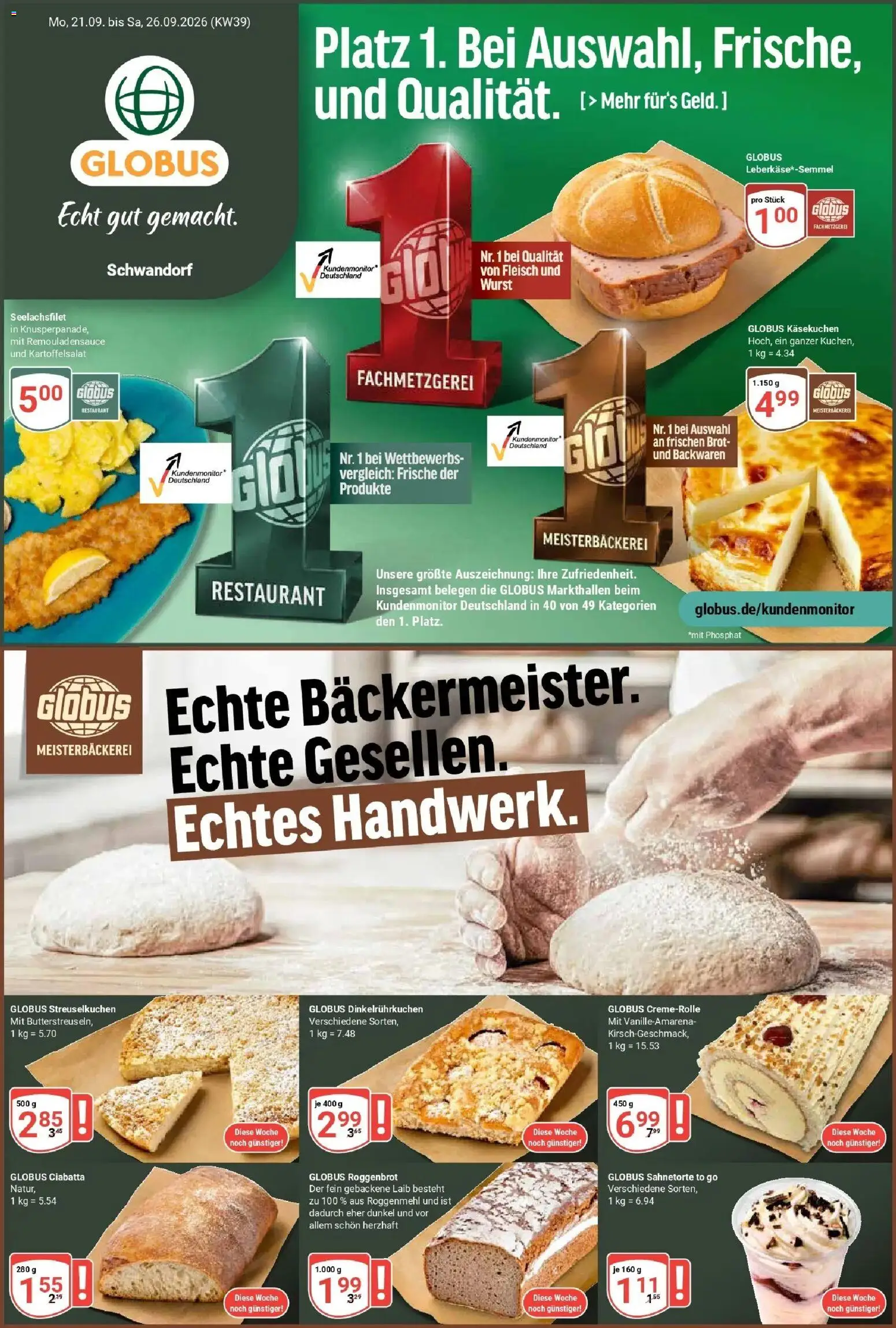 Vorschau von dem Prospekt des Geschäftes Globus, gültig ab dem 21.09.2026