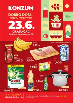 Pregled letka KONZUM Posebna ponuda Gradačac trgovine KONZUM vrijedi od 23.06.2026