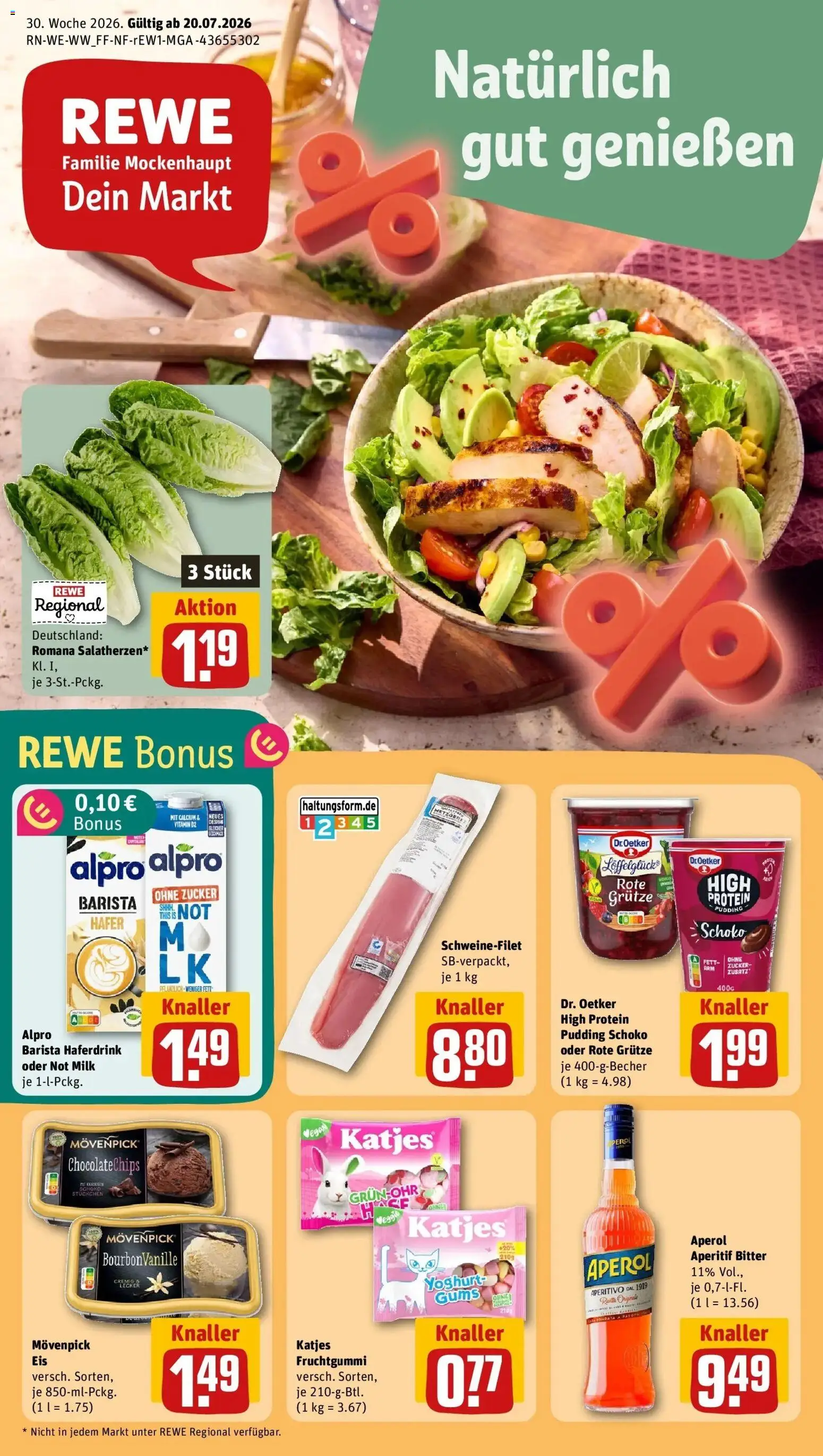 Vorschau von dem Prospekt des Geschäftes Rewe, gültig ab dem 20.07.2026