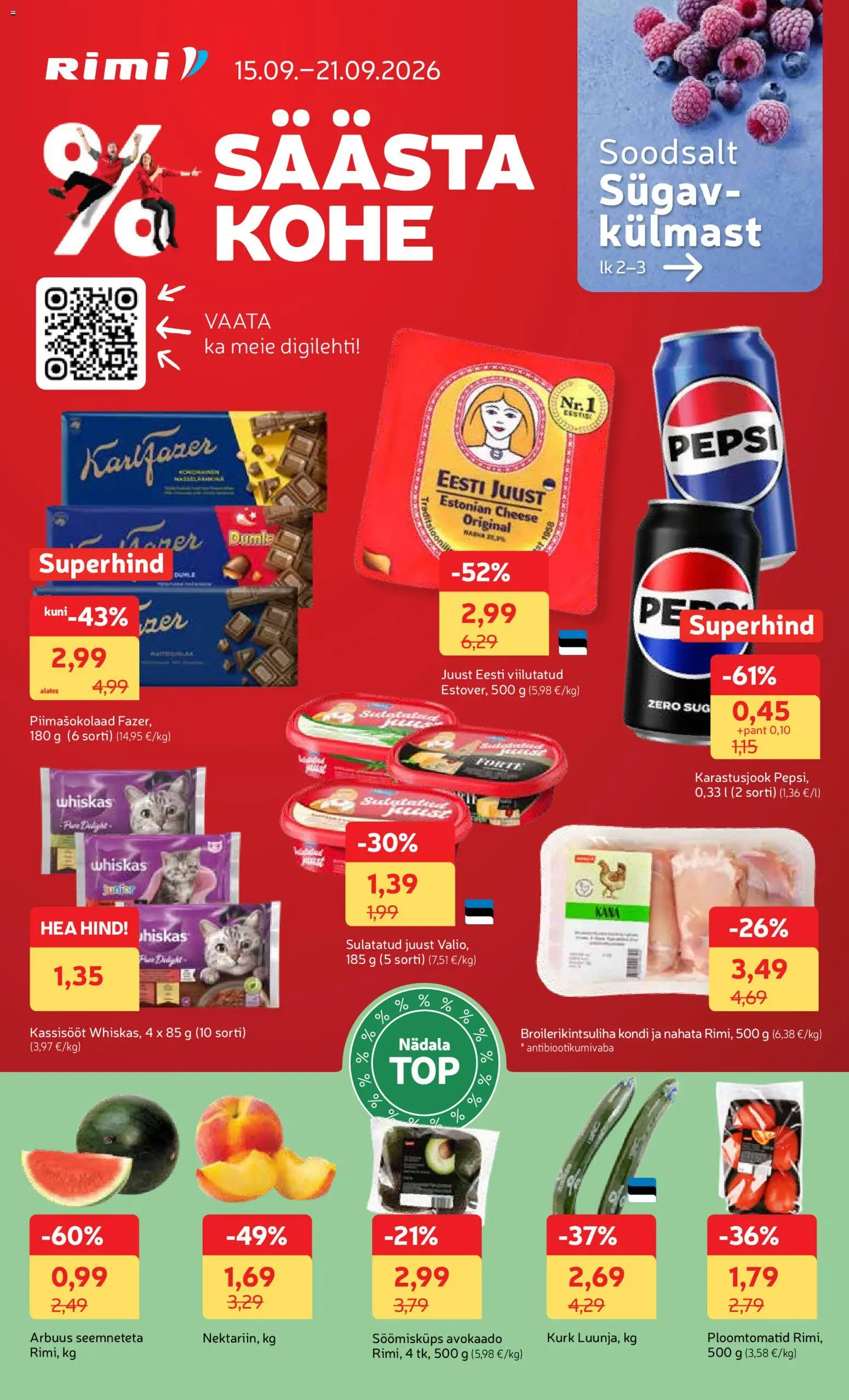 Rimi kliendilehe eelvaade alates 15.09.2026