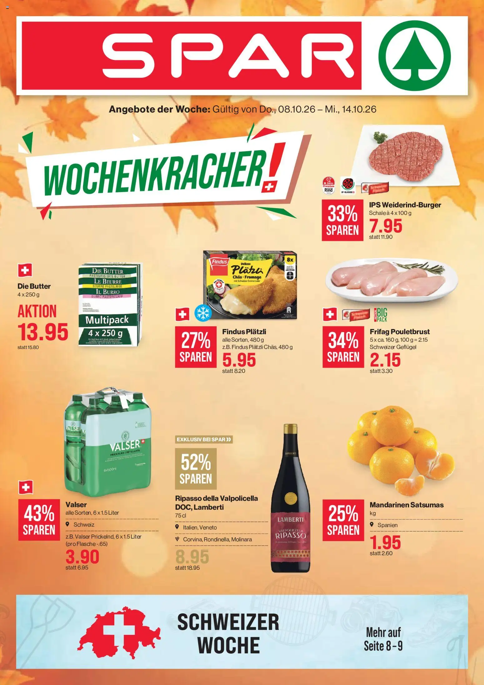 Vorschau des Merkblatts SPAR aktionen vom Shop SPAR gültig von 08.10.2026 bis 14.10.2026