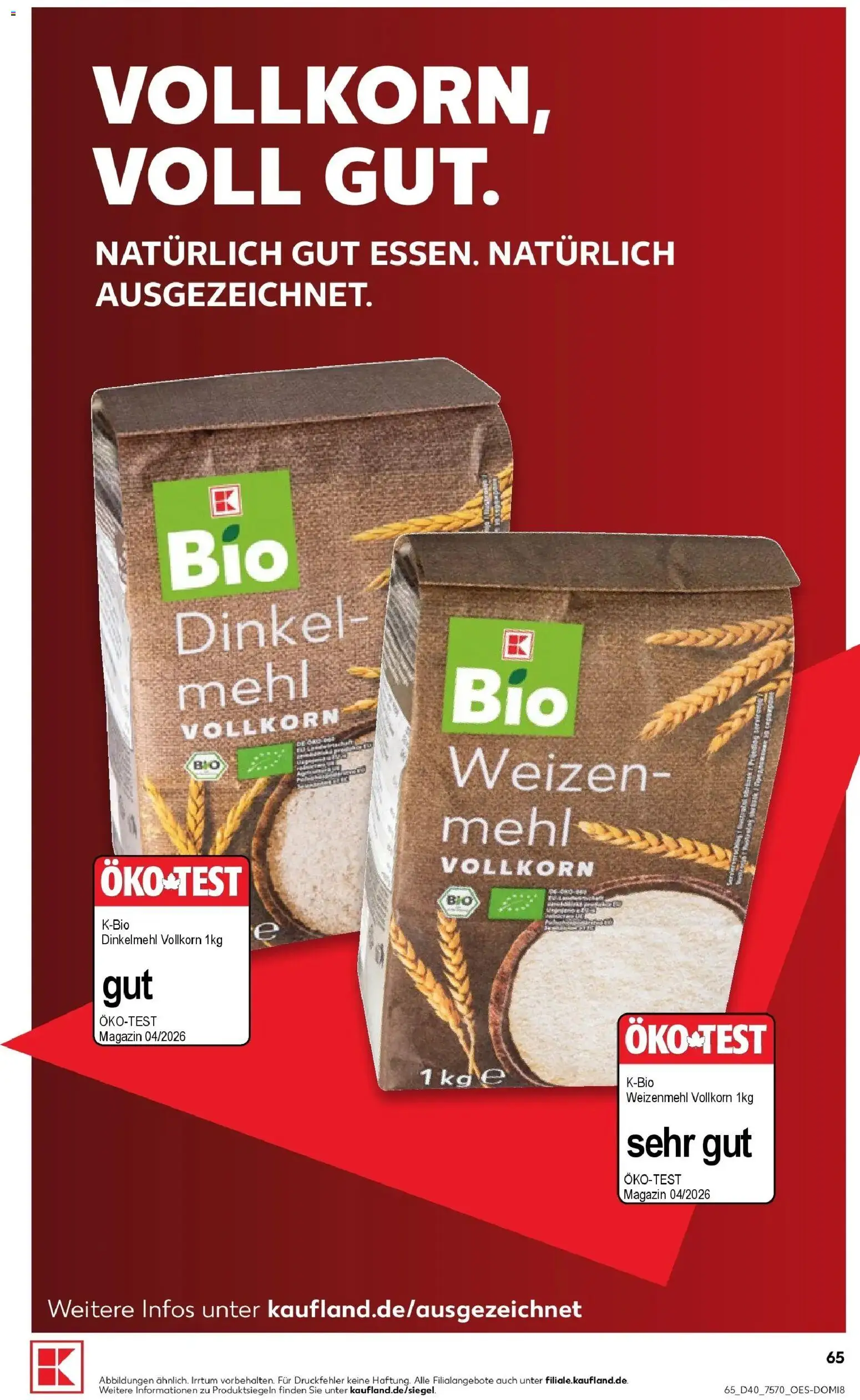 Vorschau von dem Prospekt des Geschäftes Kaufland, gültig ab dem 01.10.2026 - Mehl, Magazin, Weizenmehl